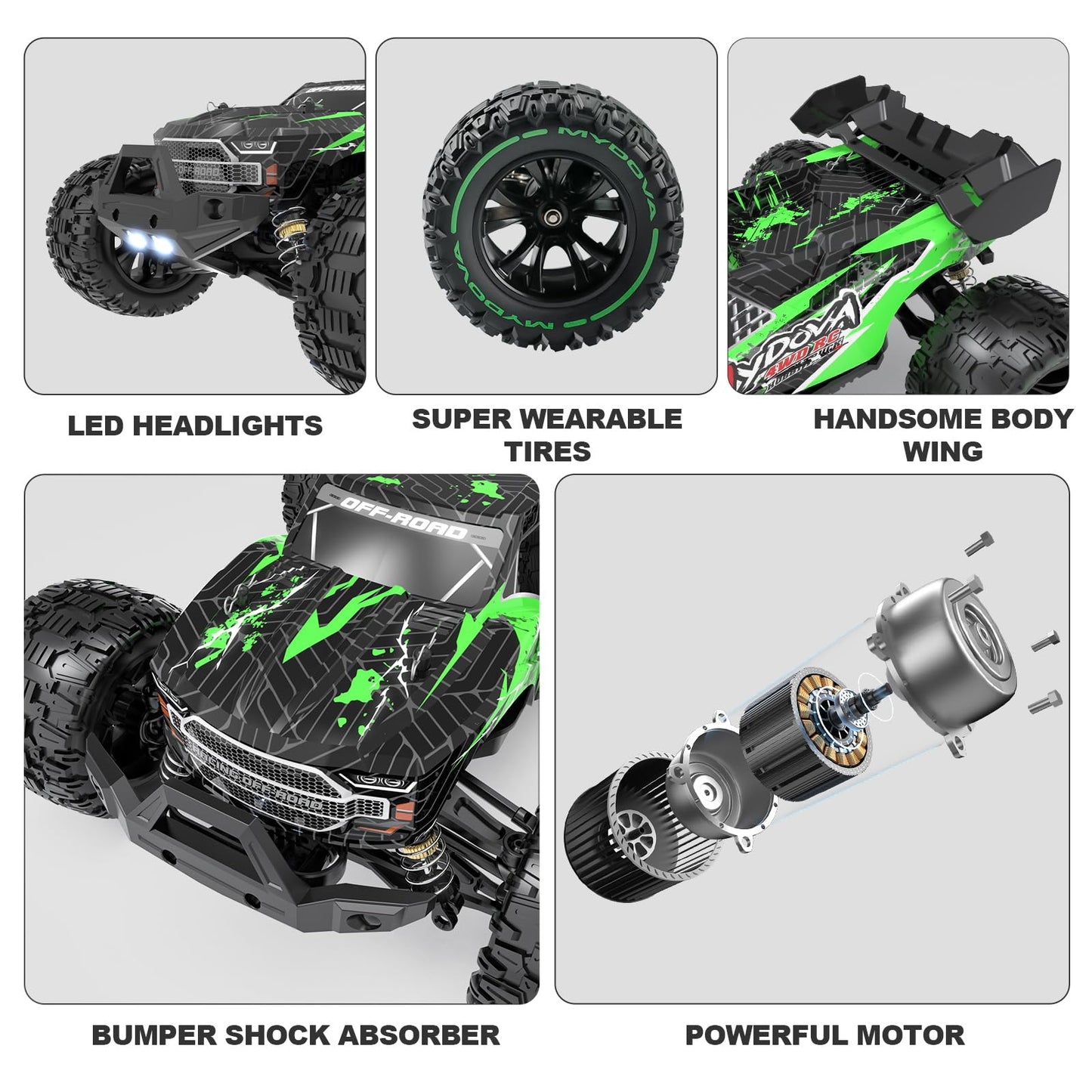 1:14 Scale Fast RC Cars for Adults, 40+KPH High Speed Remote Control Car RC Truggy, 4x4 Off-Road Remote Control Truck, All Terrain Waterproof Electric Car for Snow, Sand, Beach with 2 x 2S Batteries