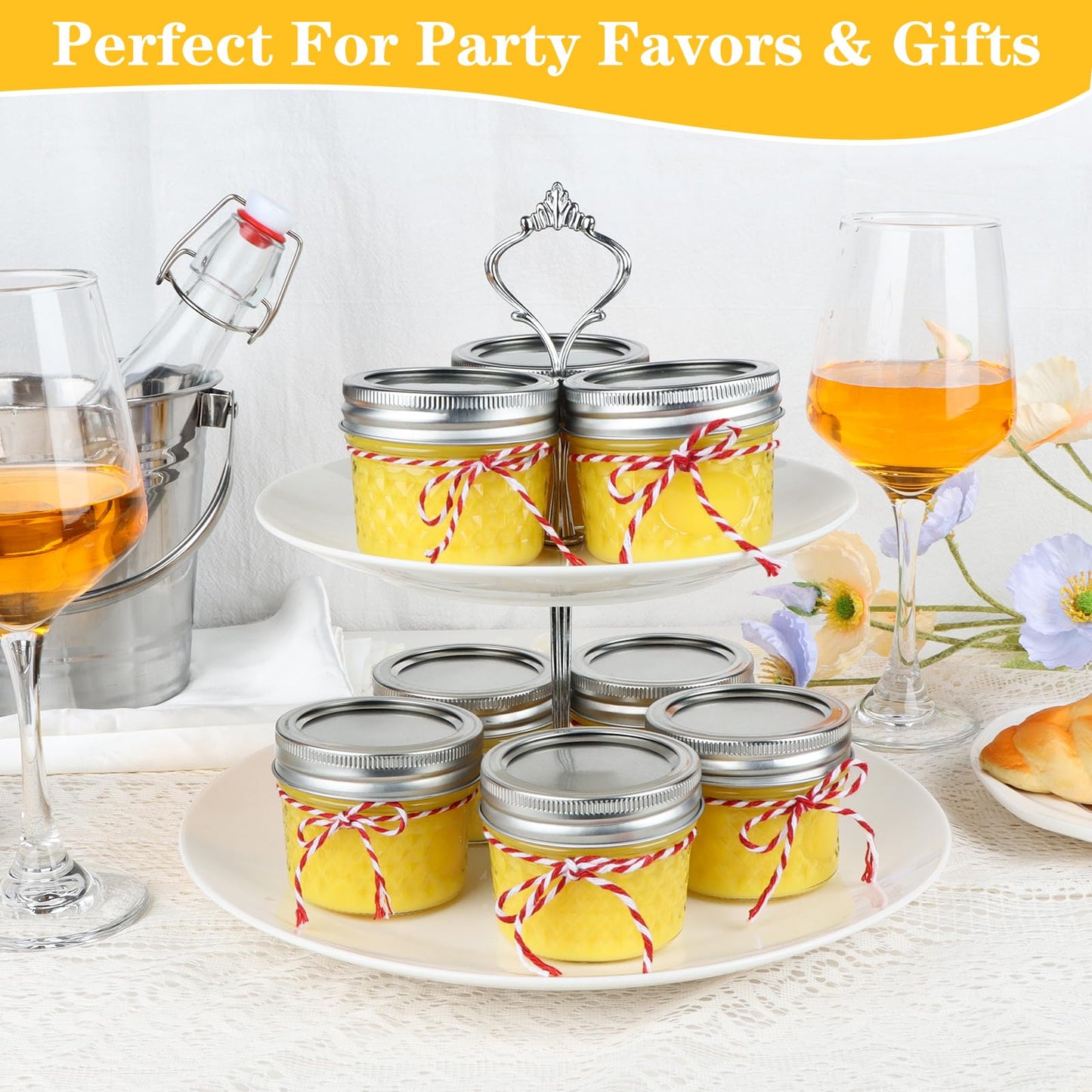 UrSpeedtekLive 40 Pack 4 oz Mason Jars with Regular Lids and Bands, Small Canning Jars, Mini Glass Jars for Jelly Jam Honey DIY Projects