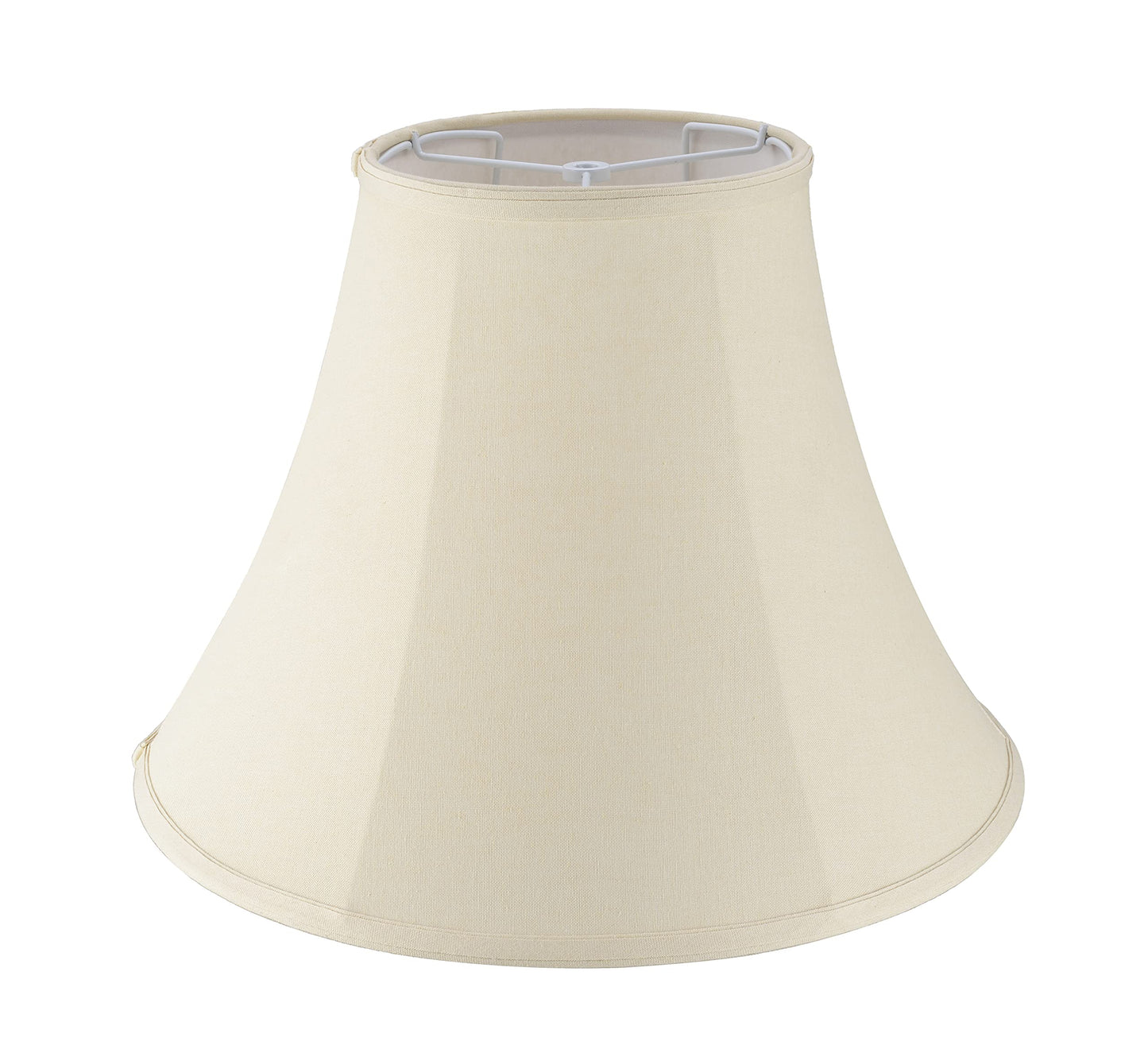Aspen Creative 38004 Traditional Handsewn Bell Shaped Collapsible Spider Construction Lamp Shade in Cream, 8" Top x 17" Bottom x 13" Slant, Set of 1