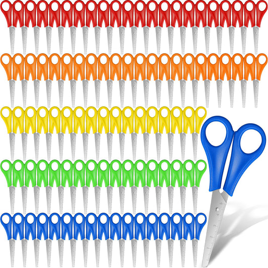200 Pcs Kids Scissors Bulk - 5'' Student Safety Scissors, Stainless Steel, Blunt Tip, For School, Office & Craft Projects