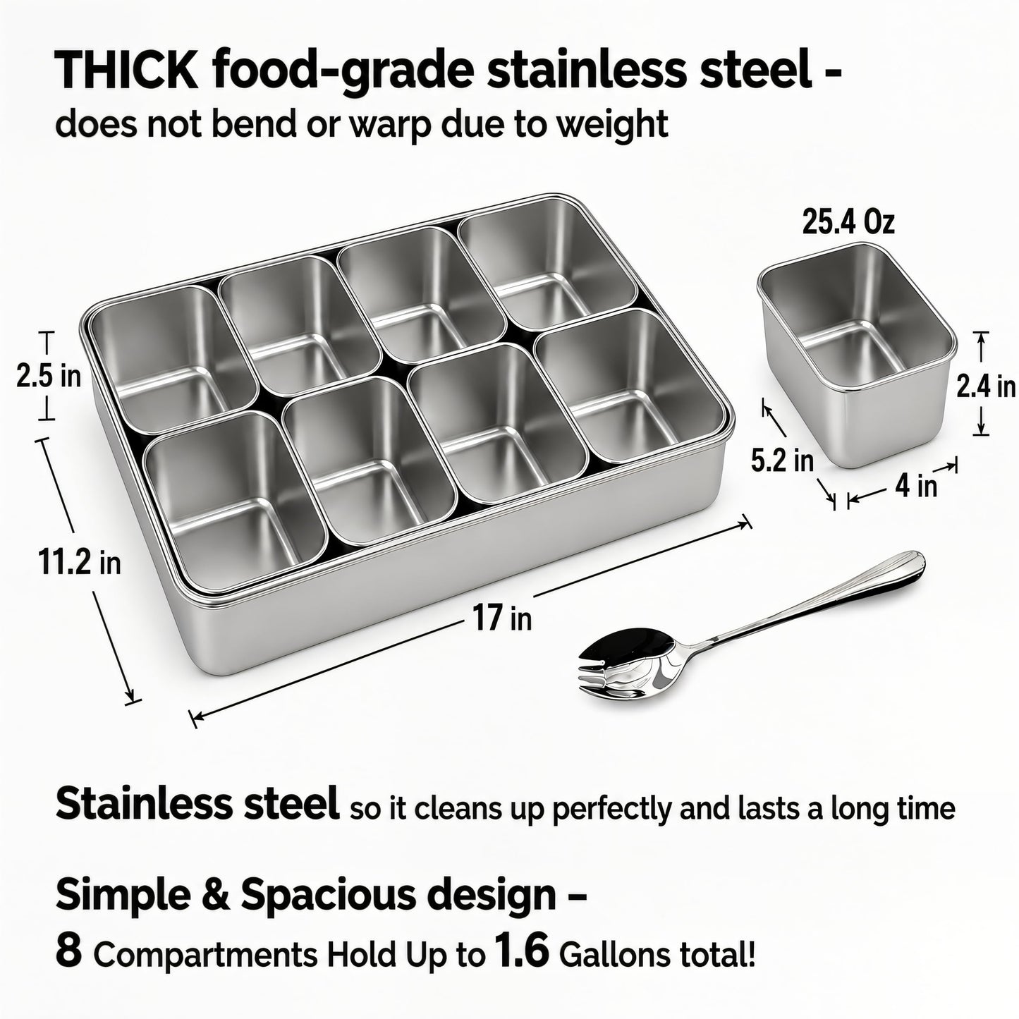 Jugetware Stainless Steel Yakumi Pan, Yakumi Pans, Yakumi Mise En Place, Mise En Place Containers, Japanese Food Container, Condiment Containers, Multi Compartment Food Containers (8 Compartment)