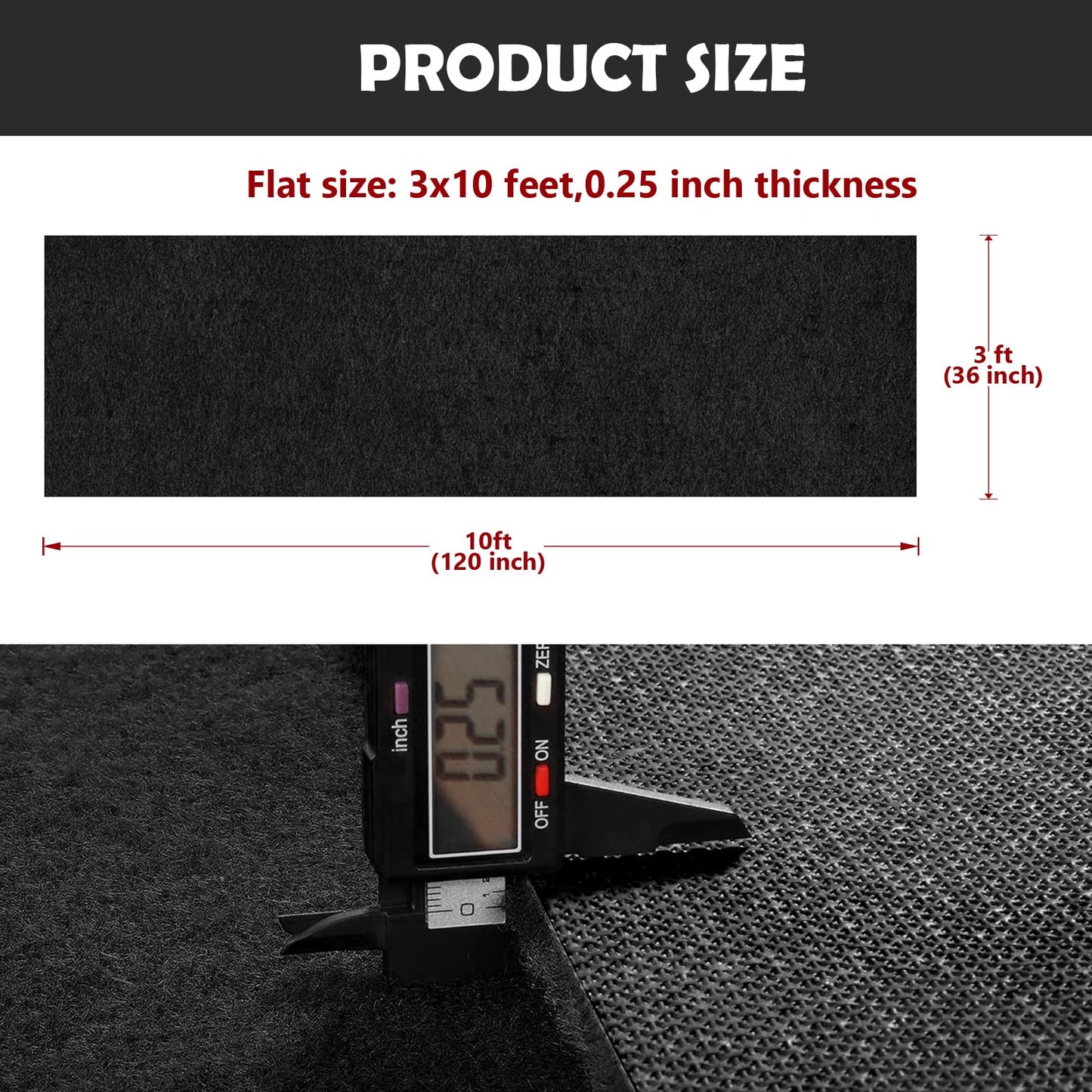 450 GSM Extra Thick Waterproof Black Carpet Runner for Events Decorations, 3X10 Ft Not Slip Red Runner Aisle Runway Rug for Wedding, Party, Banquet, Activity Entrance and Special Events Decorations