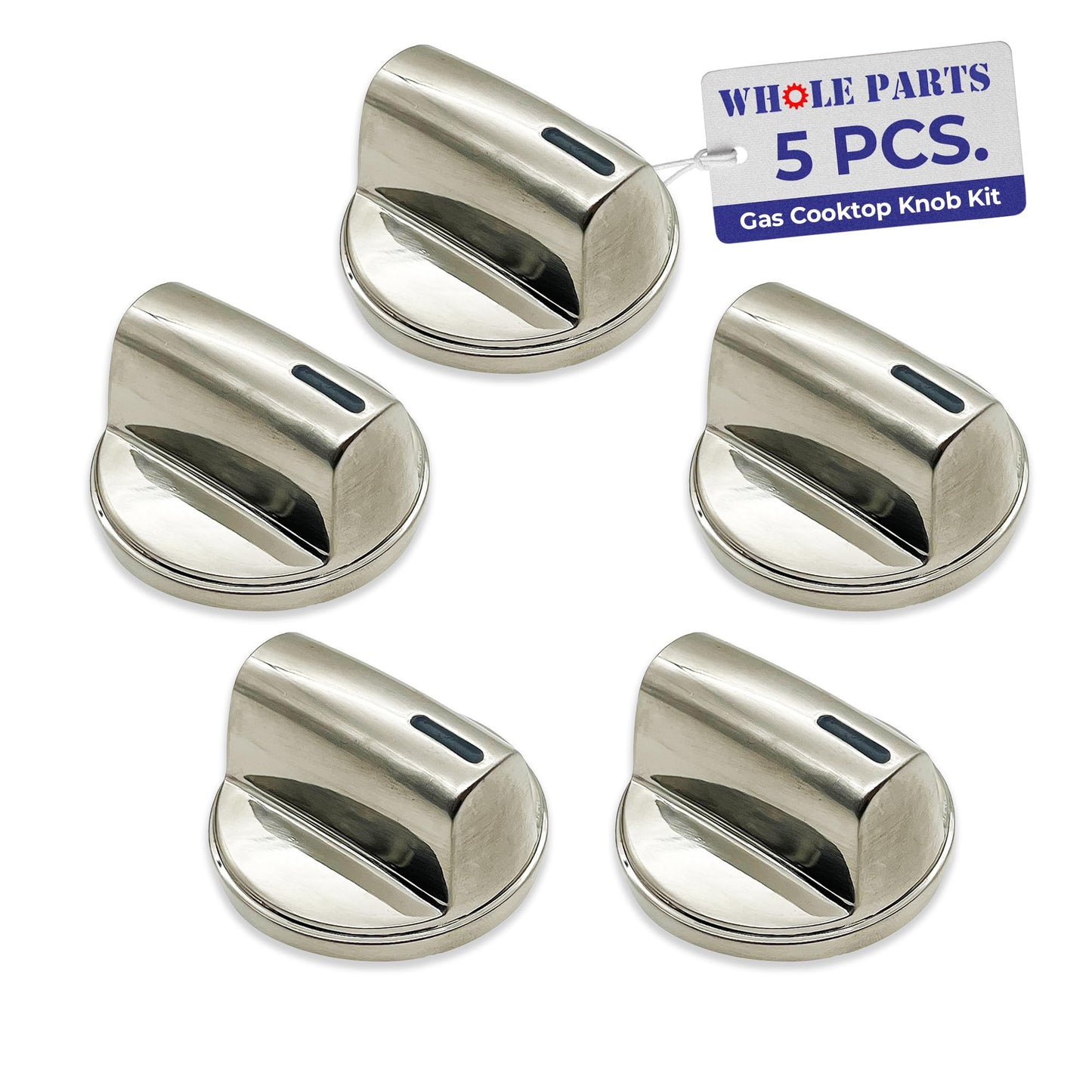Upgraded Whole Parts Gas Cooktop Knob Kit (5 Pieces) Part #00654043 - Replacement and Compatible with Some Bosch Burners/Ranges - Replaces AP5325796 - Non-OEM Appliance Parts & Accessories