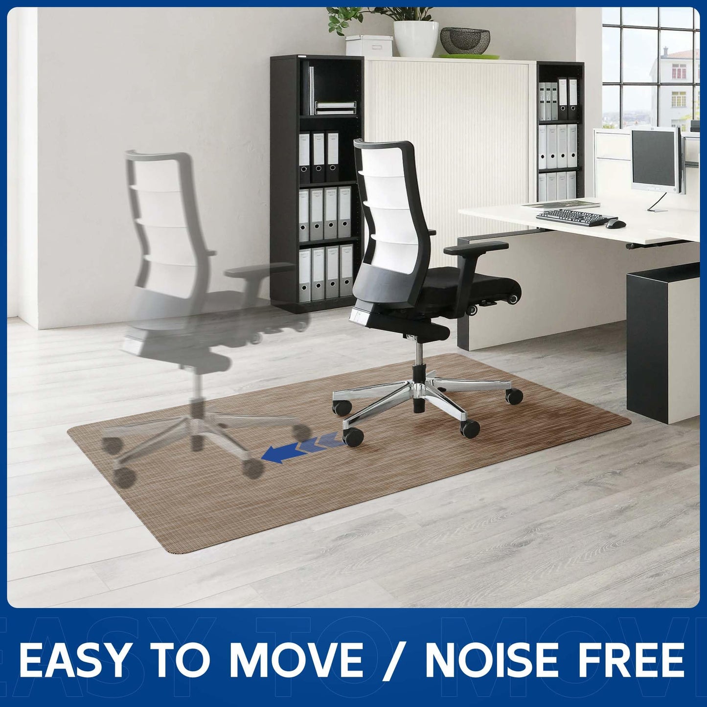 Naturei Office Chair Mat for Hardwood & Tile Floor, 36" x 48"Anti-Slip Desk Chair Mat, Easy Glide Floor Protector for Rolling Chairs, Floor Mat for Office Chair for Home Office (Dark Brown)