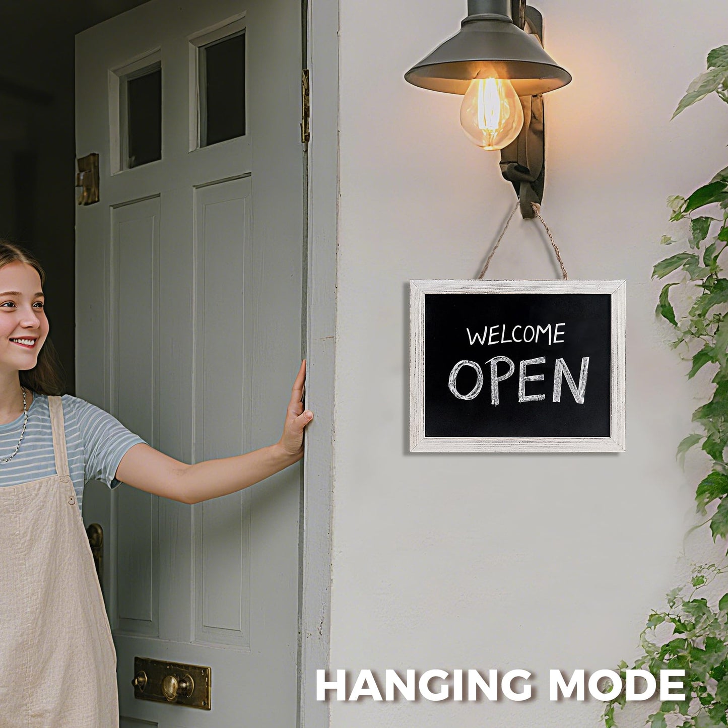 SELEAD 5-Pack Solid Wood Frame Magnetic Chalkboard Sign with Stand - Small 10"x12" Tabletop/Hanging Decorative Chalk Board, Message Menu Board for Business, Wedding, Event