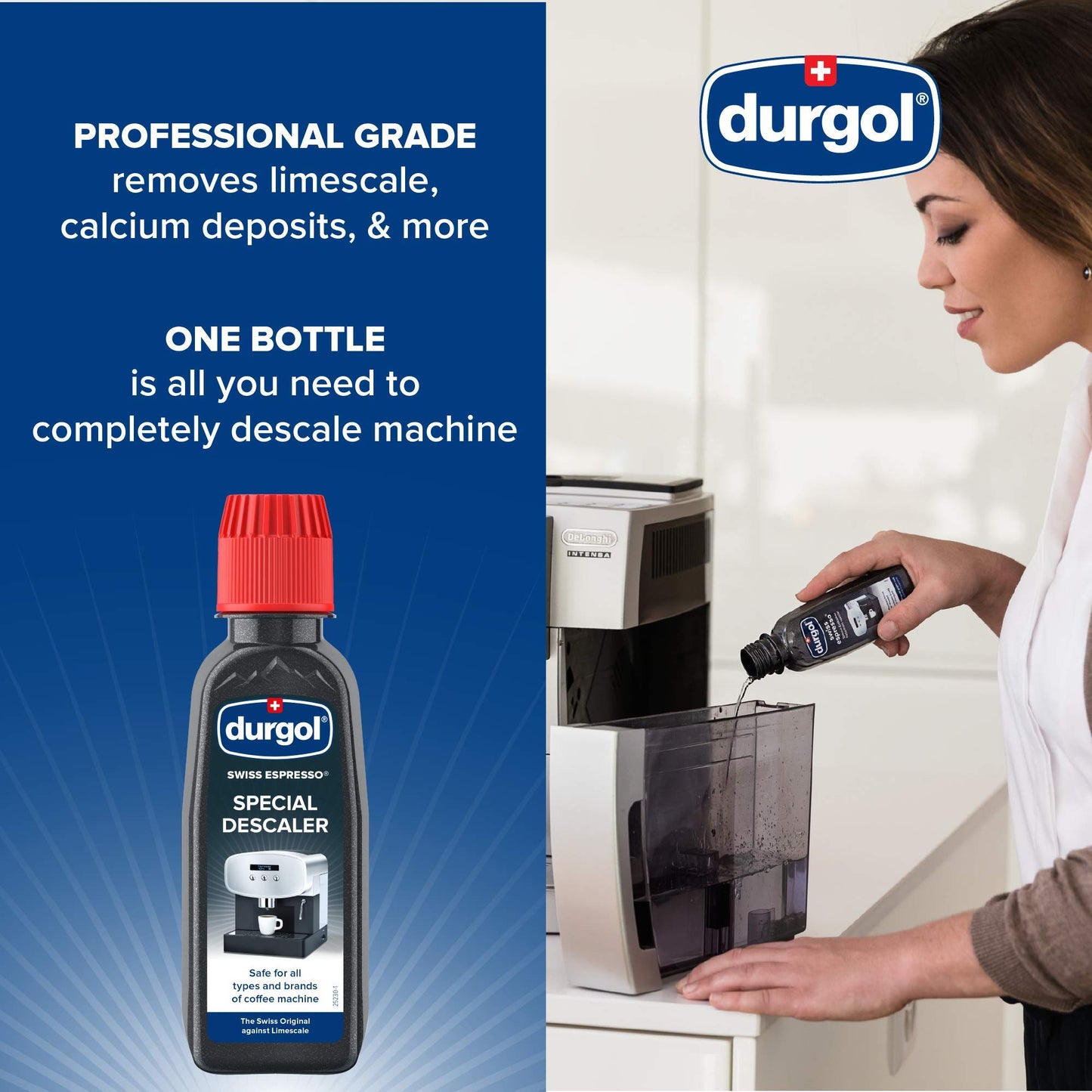 Durgol Swiss Espresso Machine Decalcifier/Descaler Solution, 4 Count
