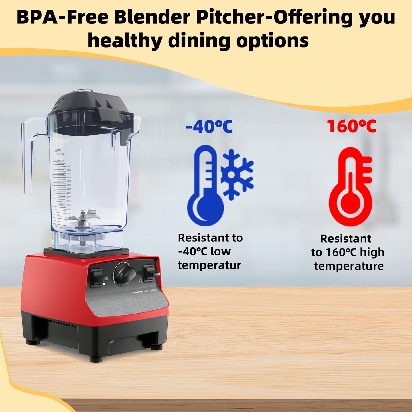 Blender Pitcher 48oz, Replacement for Advance Quiet One VM0145 VM0100A 16016 15978 36019 Commercial BarBoss Advance Touch&Go Advance and Drink Machine Advance 1 Year Warranty