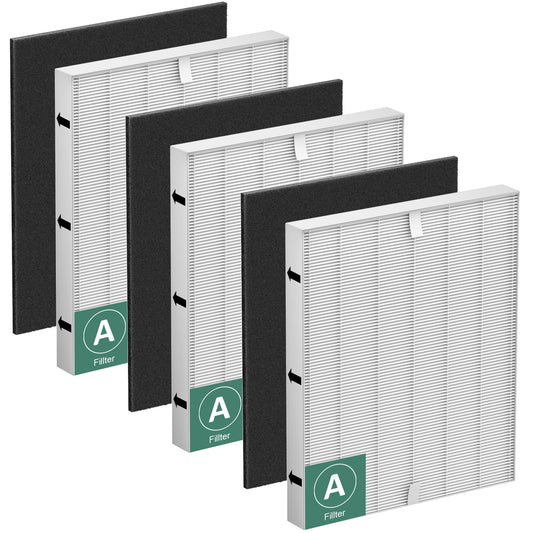 115115 Filter A Replacement Compatible with Winix PlasmaWave Air Purifier C535 5300 5300-2 6300 6300-2 5000 9000 C909 AM90,3 Pc Size 21 Main Filters and 3 Pc Carbon Pre-filters,By Improvedhand