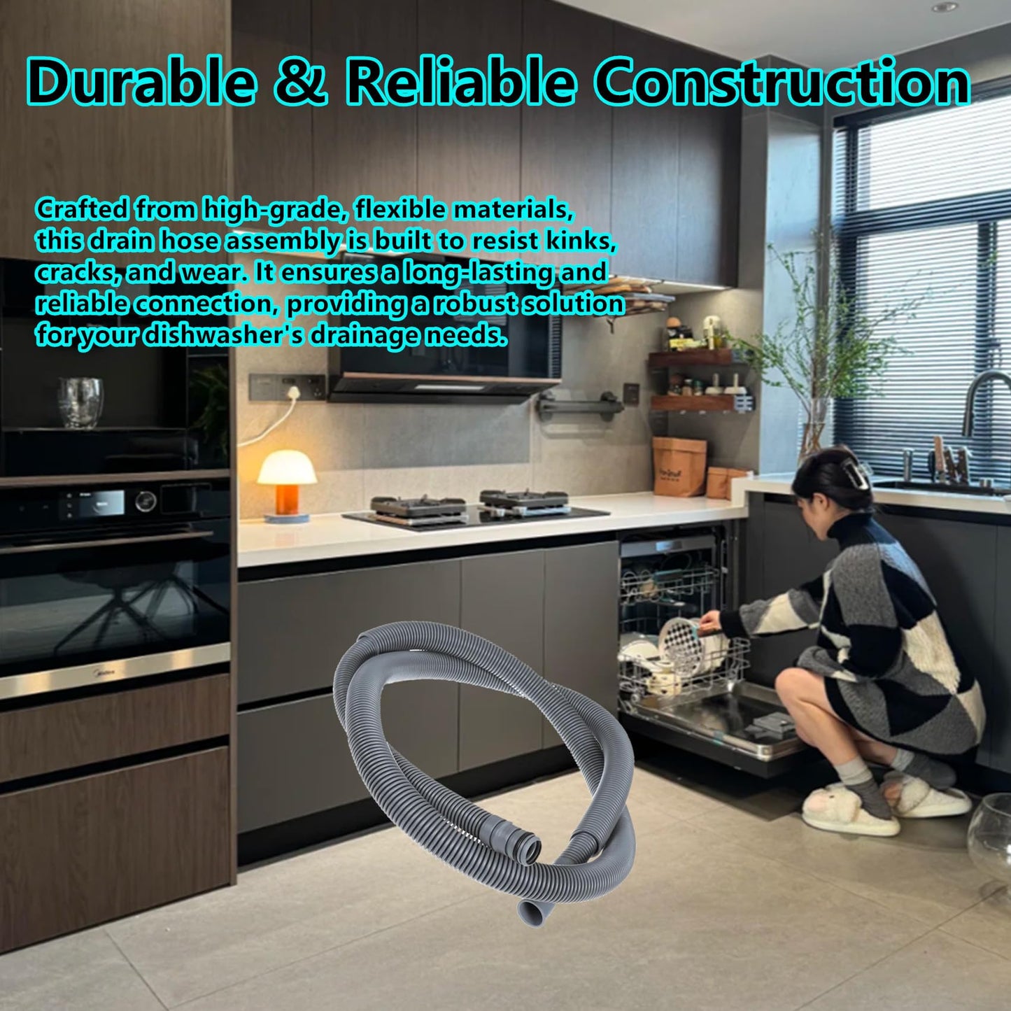 AEM74333104 Drain Hose Assembly Replacement for LG Kenmore Dishwasher Drain Hose Compatible with LDT5665ST AP7034217 PS16621806 LDF5545ST LDT7797ST LDF5545SS LDFN3432T LDFN343LS LDFN4542S LDP6810BD