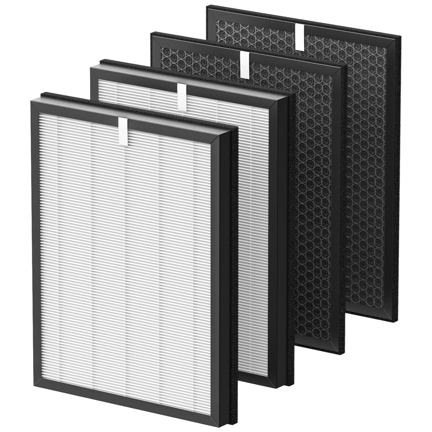 AP-B102 Replacement Filter Set Compatible with Alexapure Breeze AP-B102 and 3049 Air Purifier, 2 HEPA + 2 Carbon Filters, Replaces Part # AP-B103(HEPA Filter) and #AP-B104(Carbon Filter)