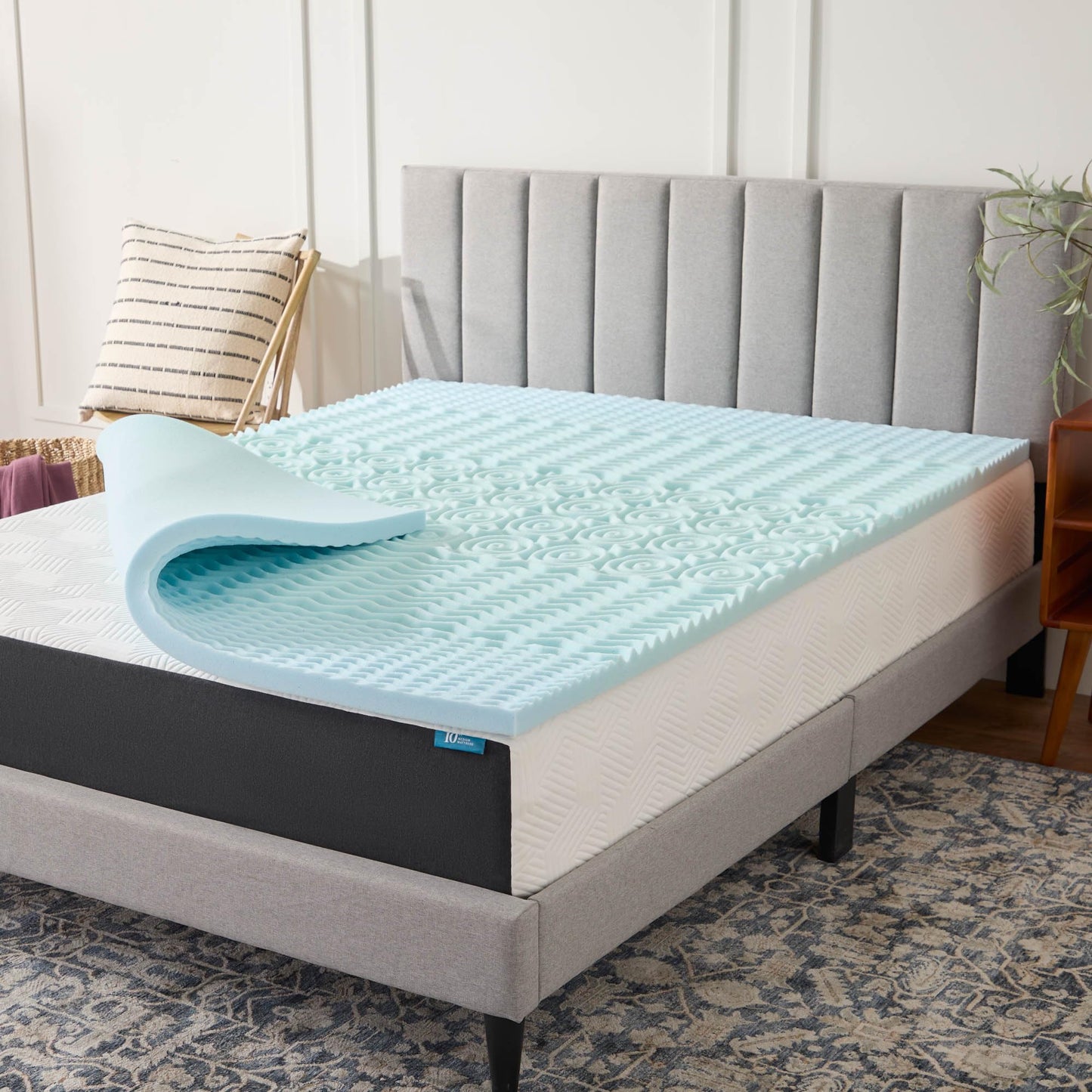 LUCID 2 Inch Gel Memory Foam Mattress Topper, Twin XL size – 5 Zones – Cooling Gel Infusion – CertiPur Certified Foam