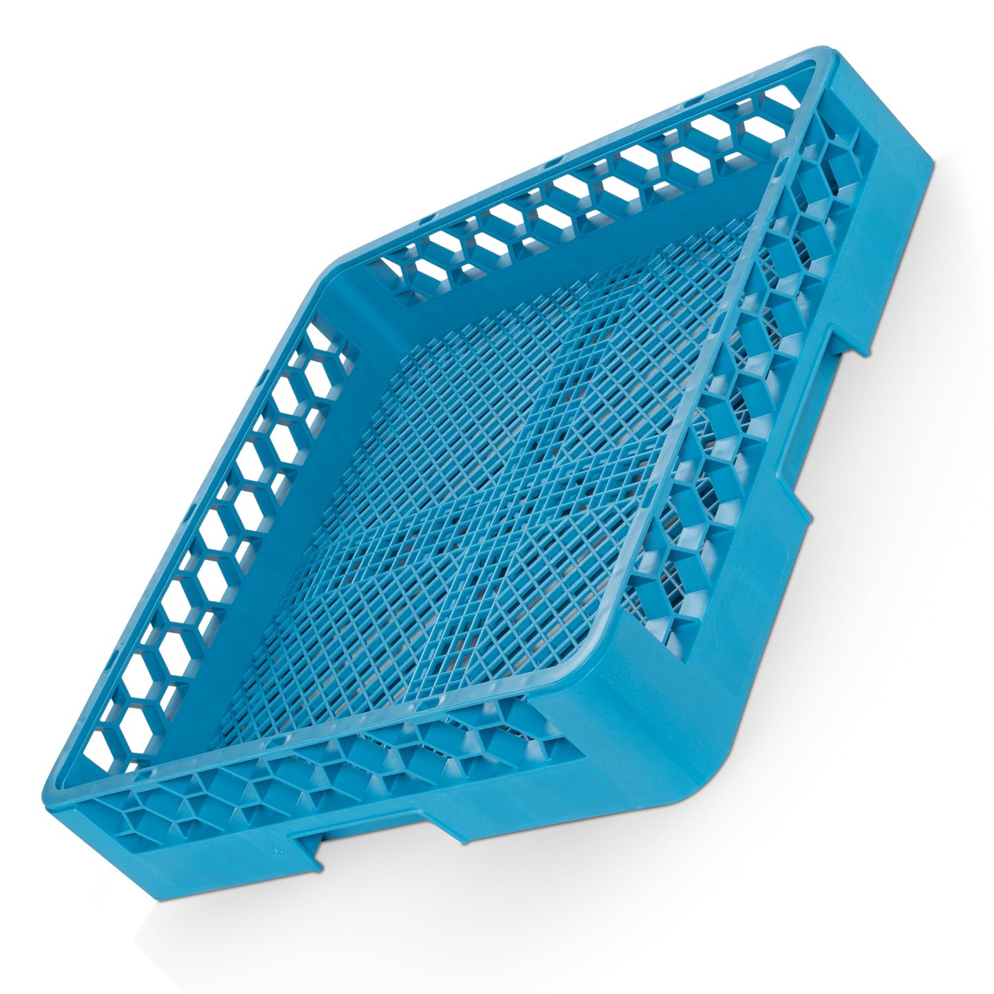 Carlisle FoodService Products OptiClean Combination Flatware Rack for Commercial Dishwashers – Open Bottom Grid Design, Holds Flatware, Ramekins, and Smallwares, 19.75" x 19.75", Blue