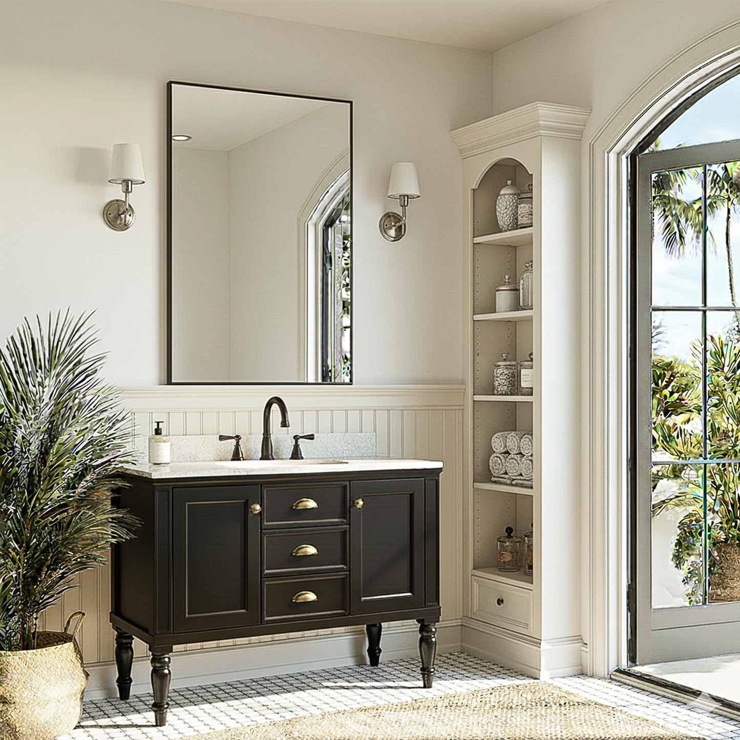 FICTOR Bathroom Vanity Mirror-Black, 36" x 24", Shatterproof & Anti-Rust, Wall Mount Rectangle Mirrors with Metal Frame for Over Sink, Bathroom, Bedroom, Living Room,Entryway