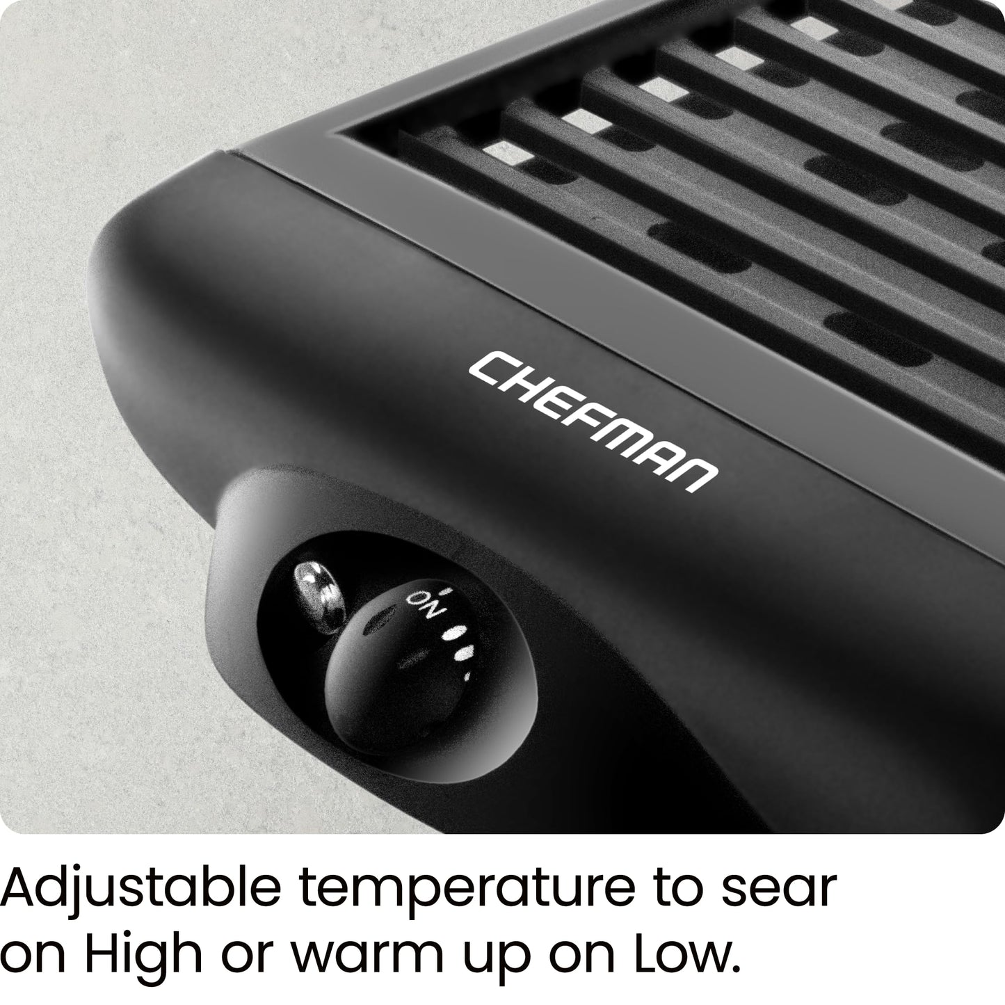 Chefman Electric Smokeless Indoor Grill w/ Non-Stick Cooking Surface & Adjustable Temperature Knob from Warm to Sear for Customized BBQing, Dishwasher Safe Removable Water Tray, Black