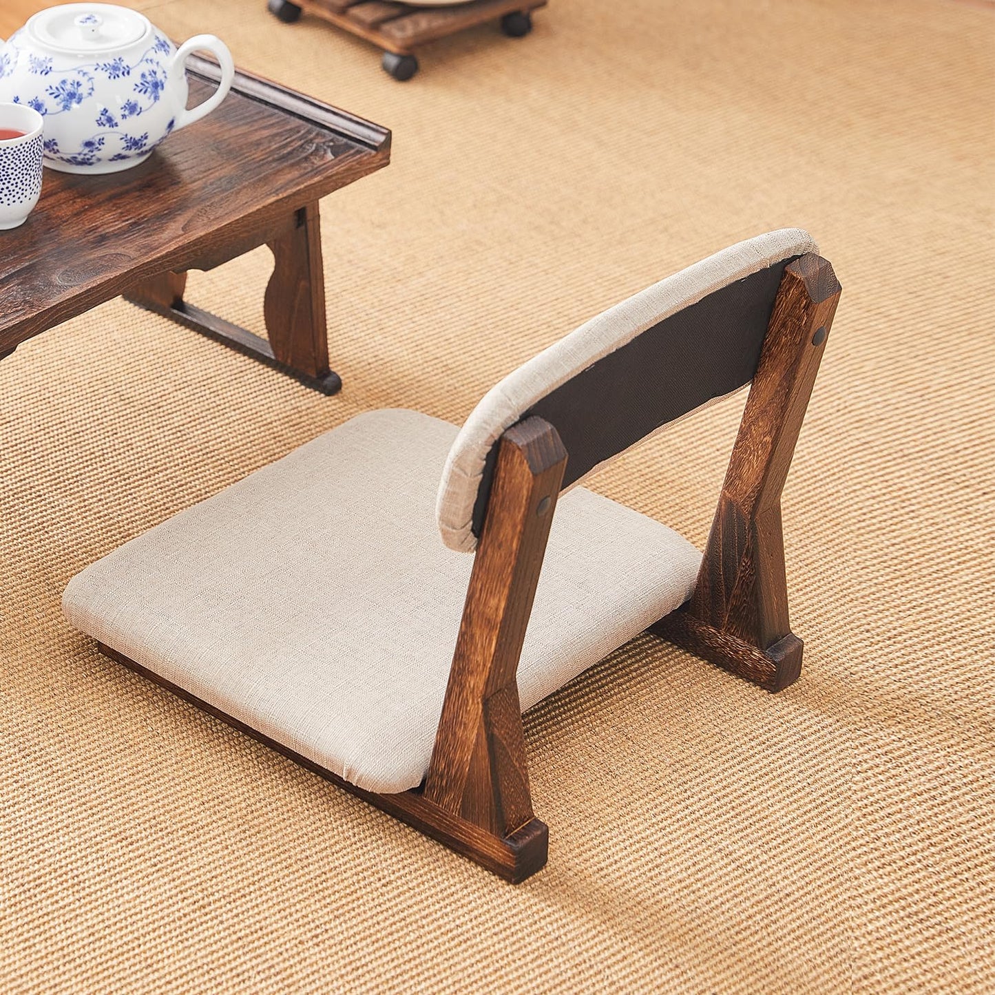 GZQWDC Meditation Chair with Back Support,Japanese Floor Chair,Back Jack for The Floor,Floor Seating,Tatami Floor Seats