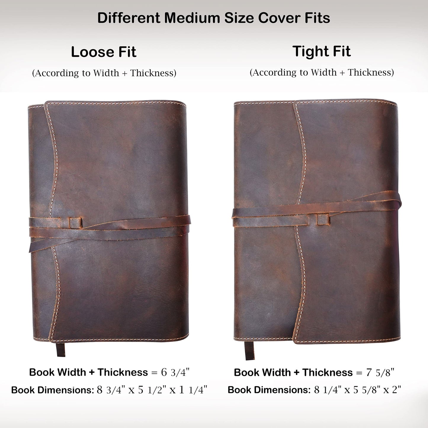 Hunter & Scribe Leather Book or Bible Cover for Men and Women - Handcrafted Genuine Top Grain Buffalo Leather - Christian Gifts - Medium Leather Bible Cover - Medium Book Cover