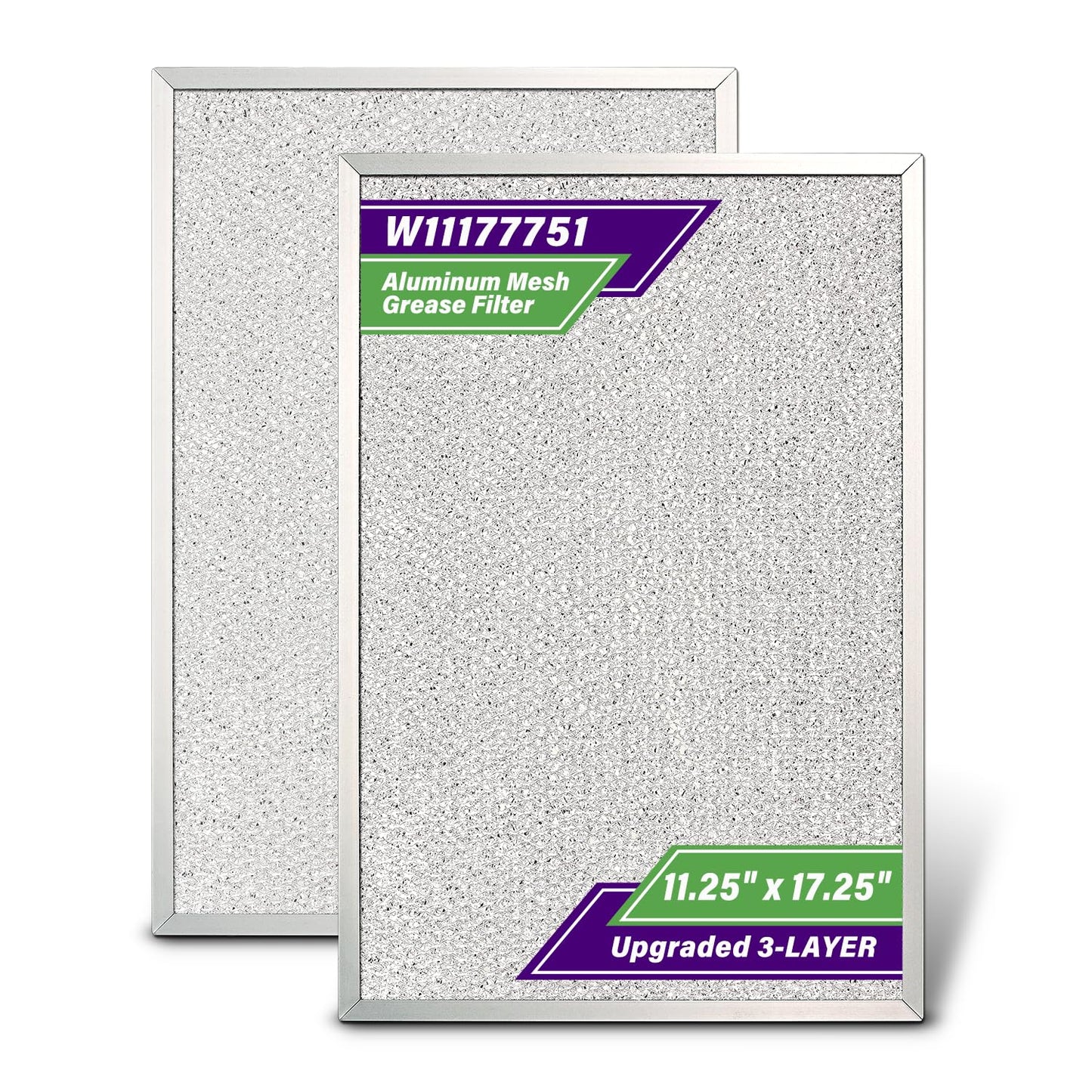 2PCS W11177751 Range Hood Grease Filter Compatible With Whirlpool, Replacement W10419114 W10834041 W11176974 4547137 AP6285612 PS12348521 EAP12348521