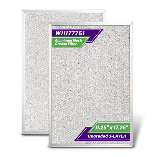 2PCS W11177751 Range Hood Grease Filter Compatible With Whirlpool, Replacement W10419114 W10834041 W11176974 4547137 AP6285612 PS12348521 EAP12348521