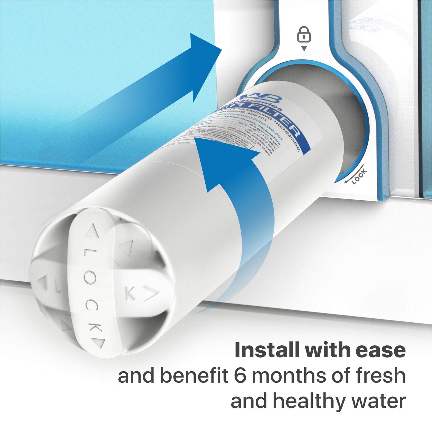 Wildberries DA29-00020B 𝐍𝐒𝐅 𝐂𝐞𝐫𝐭𝐢𝐟𝐢𝐞𝐝 Refrigerator Water Filter Replacement for Samsung DA29-00020A/B, HAF-CIN/EXP, DA29-00020B-1, RF25HMEDBSR, RF28HMEDBSR, RS25J500DSR, Pack of 3