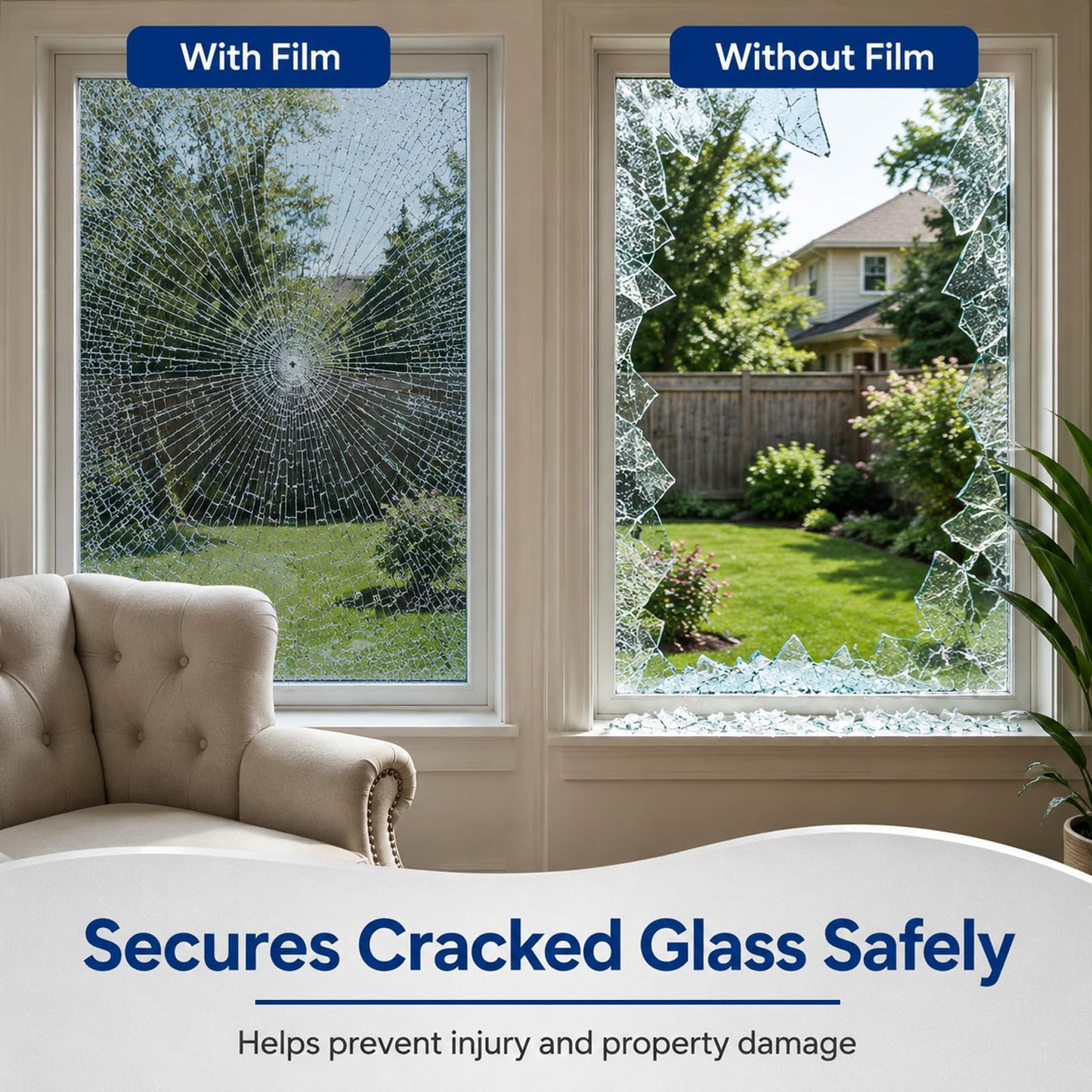 WPCTEV One Way Window Privacy Film, See Out Not In Daytime Mirror Tint for Home, Heat Blocking Window Film with Sun & UV Control Static Cling Reflective Glass Covering Black Silver 35.4Inch x 16.4Feet