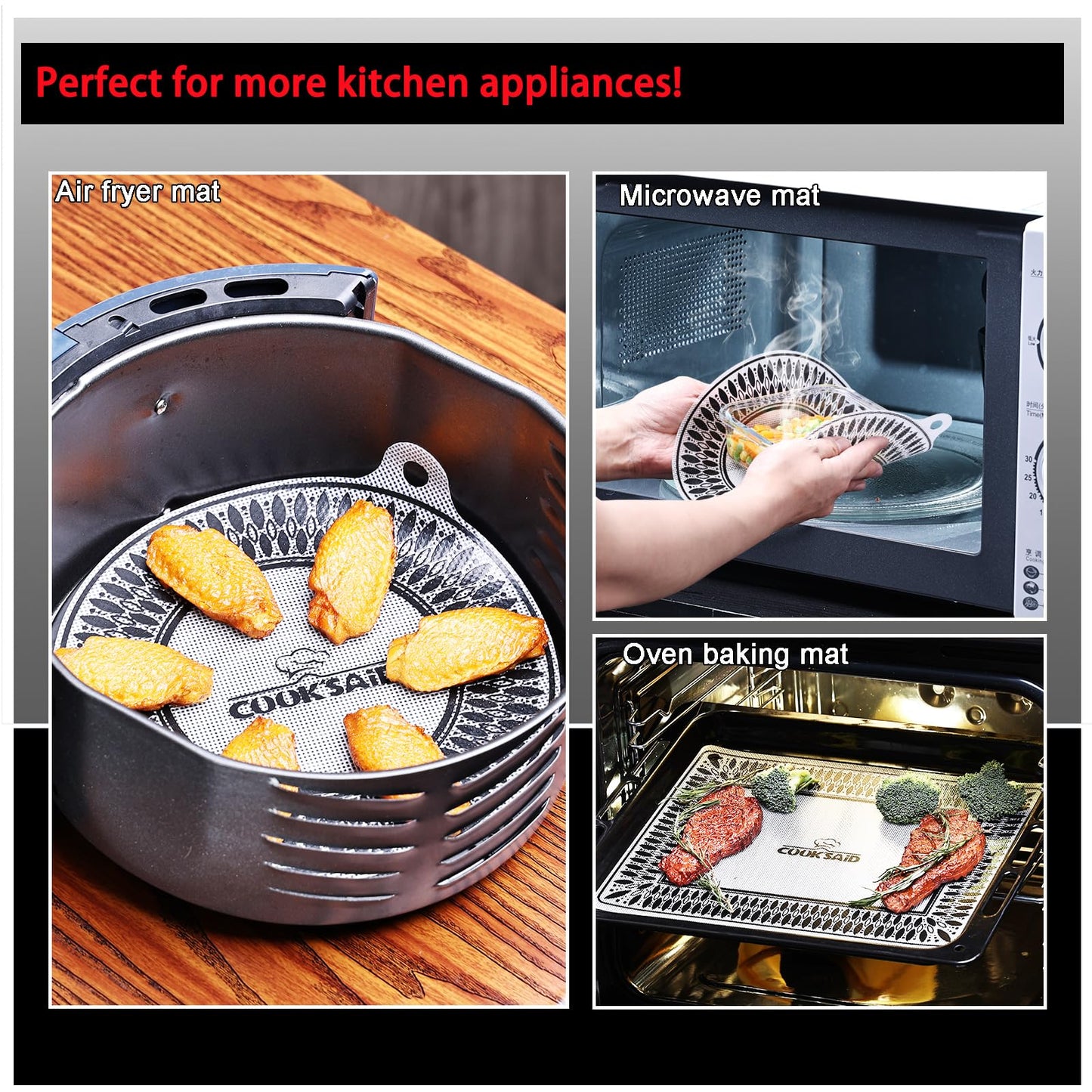Cook's Aid 5 PCS Silicone Induction Cooktop Protector Cover Mat (Magnetic) | 230°C (450℉) Heat-Resistant Induction Stove Protector | Multifunctional Silicone Mats