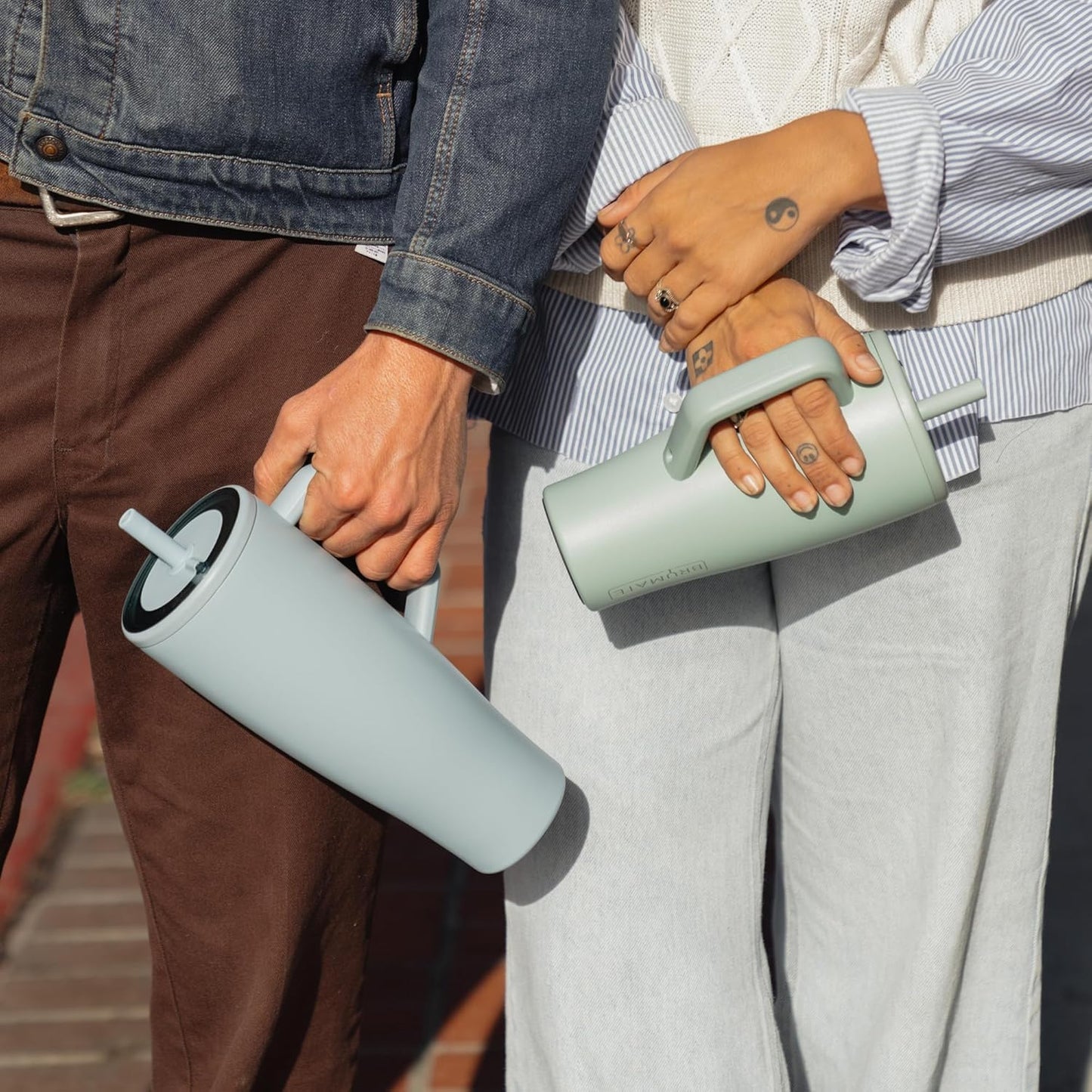 BrüMate Era 40 oz Tumbler with Handle and Straw | 100% Leakproof Insulated Water Bottle Tumbler with Lid and Flexible SoftSip Straw | Made of Stainless Steel | Cup Holder Friendly | 40oz (Primrose)