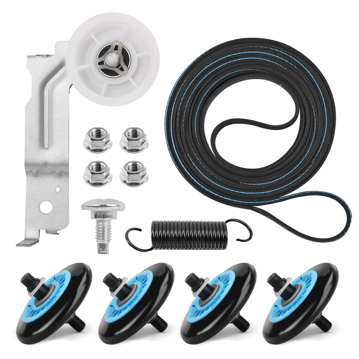 Upgraded Samsung Dryer Parts Dryer Repair Kit for DC97-16782A Samsung Dryer Roller Replacement Kit, DC93-00634A Dryer Idler Pulley, 6602-001655/5ph2337 Dryer Belt, Replacement for DV40J3000EW/A2 Parts
