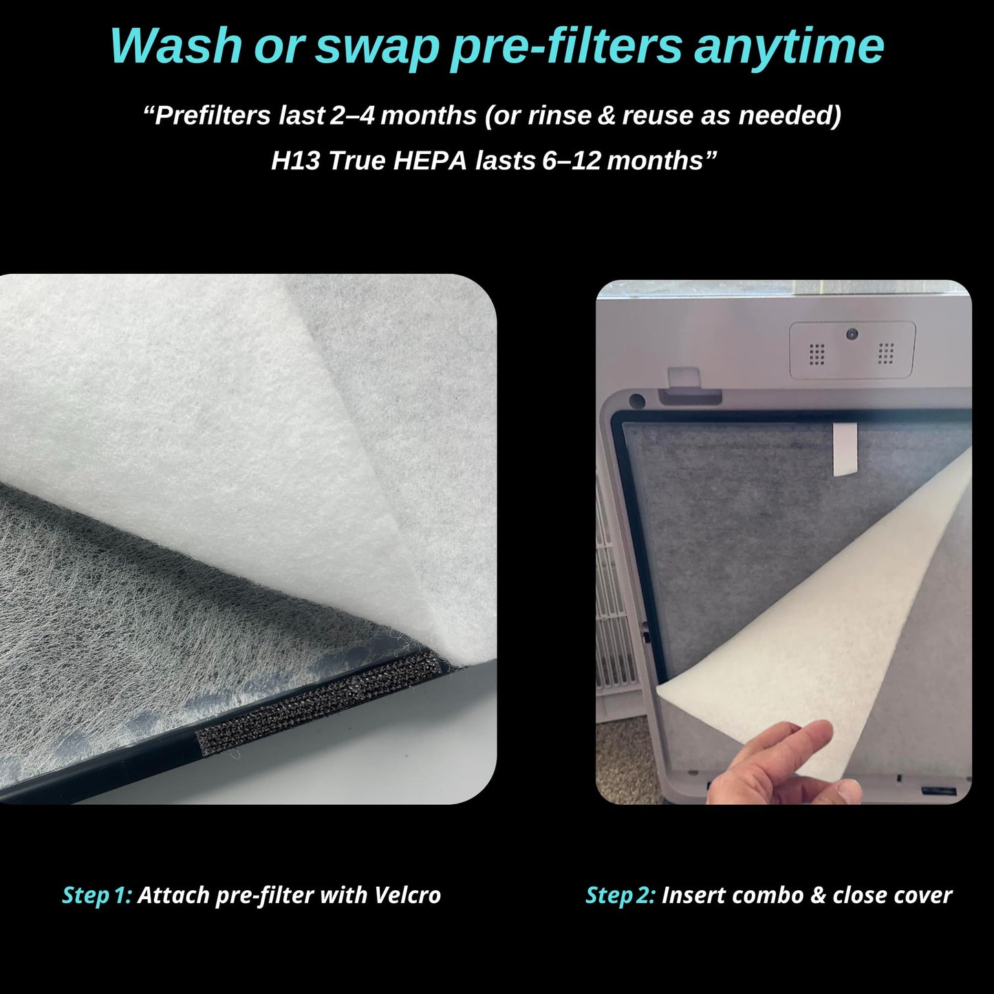 3 Pack Replacement Filters + 6 Washable Pre‑Filters for Shark 4‑Fan HE400/HE401/HE402/HE405/UA415
