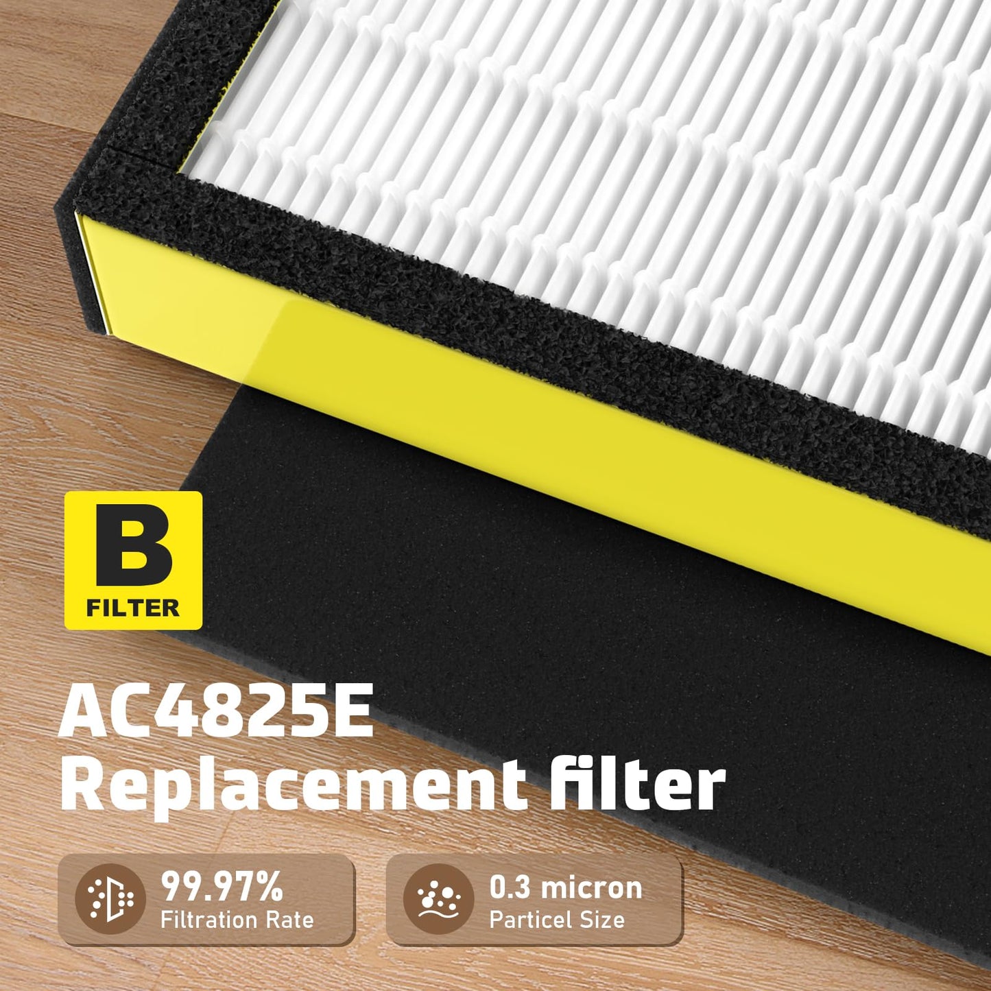 FMDZFL 6 Packs FLT4825 Replacement Filter B & 2 Replacement Bulb Compatible with AC4825 AC4300 AC4800 AC4900 AC4850, Part No# FLT4825, LB4000