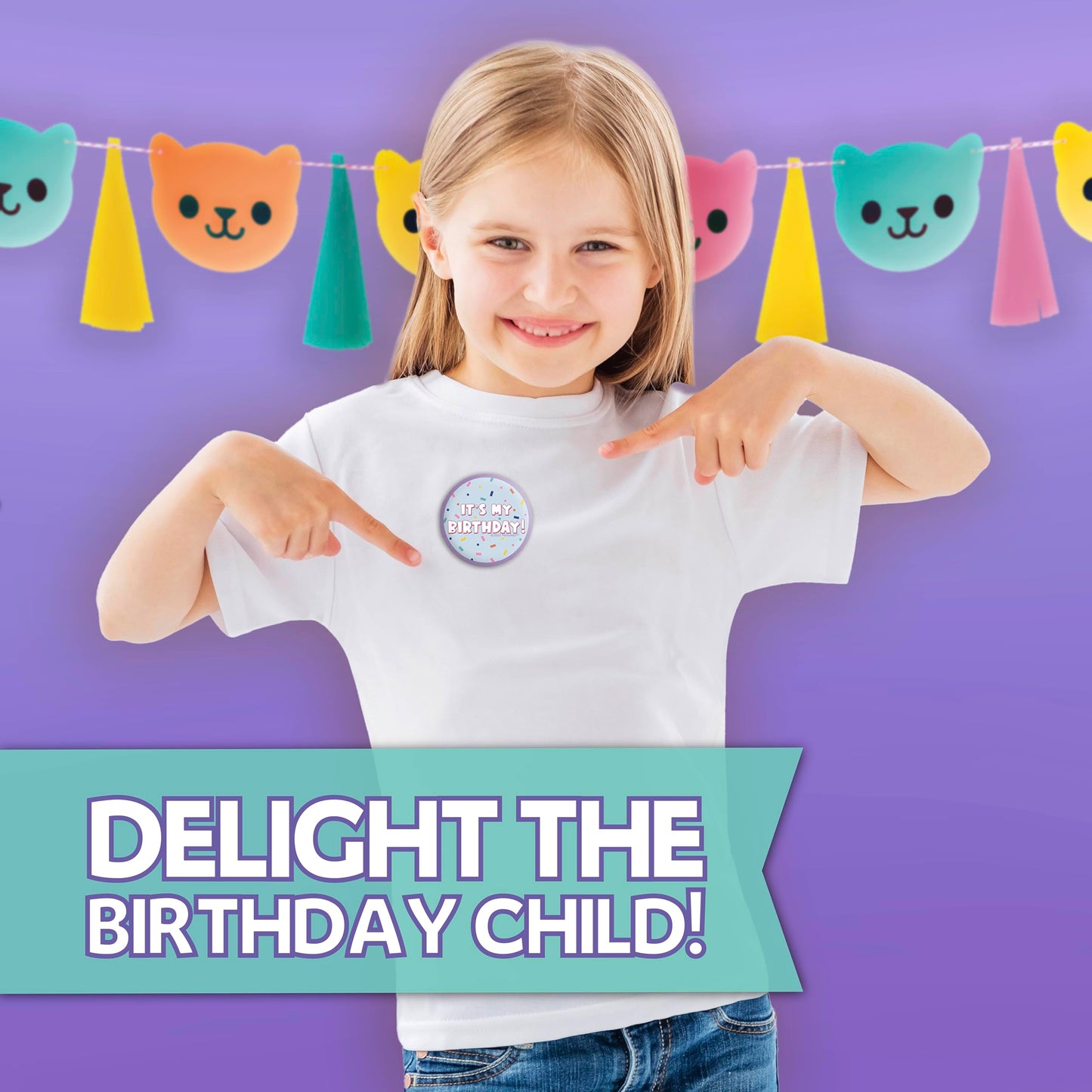 Gabby Dollhouse Party Decorations | Gabby Birthday Party Decorations | Tablecover, Banner, Plates, Napkins, Button | Serves 16 | Officially Licensed