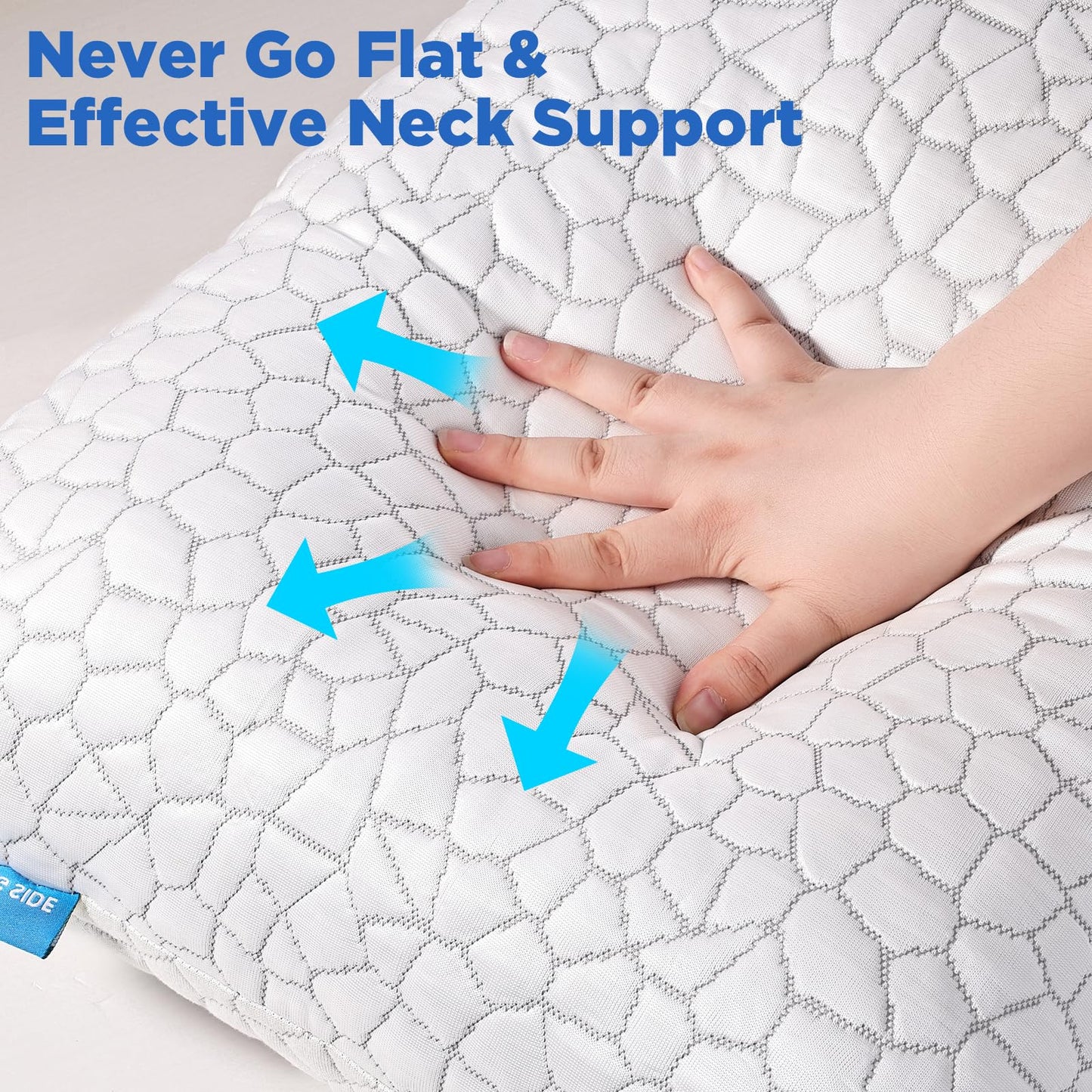 Side Sleeper Pillows for Adults 2 Pack, Cervical Pillow for Side Sleepers, Cooling Pillow with Ergonomic Design, Adjustable Crescent Shredded Memory Foam Pillows for Neck and Shoulder Pain Relief