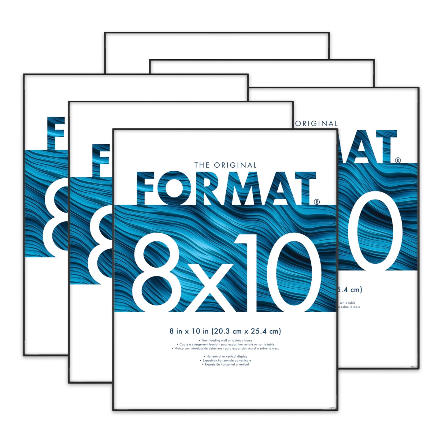 MCS Format 8x10 Picture Frame Black, Vertical & Horizontal Wall Hanging Picture Frame for Photos & Art Prints (6-Pack)