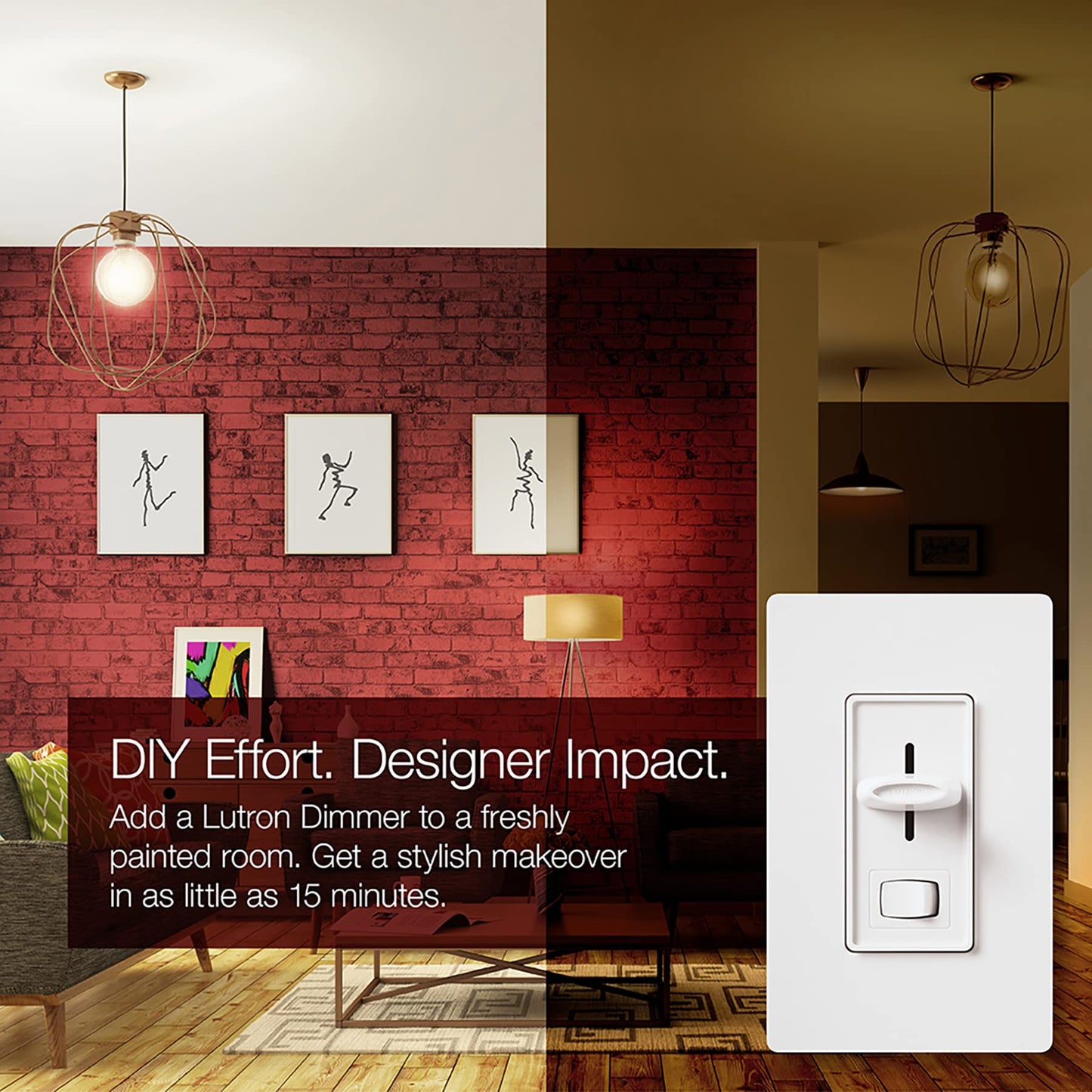 Lutron Skylark LED+ Dimmer Switch for Dimmable LED, Lutron Dimmer Switch For Halogen and Incandescent Bulbs, 150W/Single-Pole or 3-Way, SCL-153P-WH, White