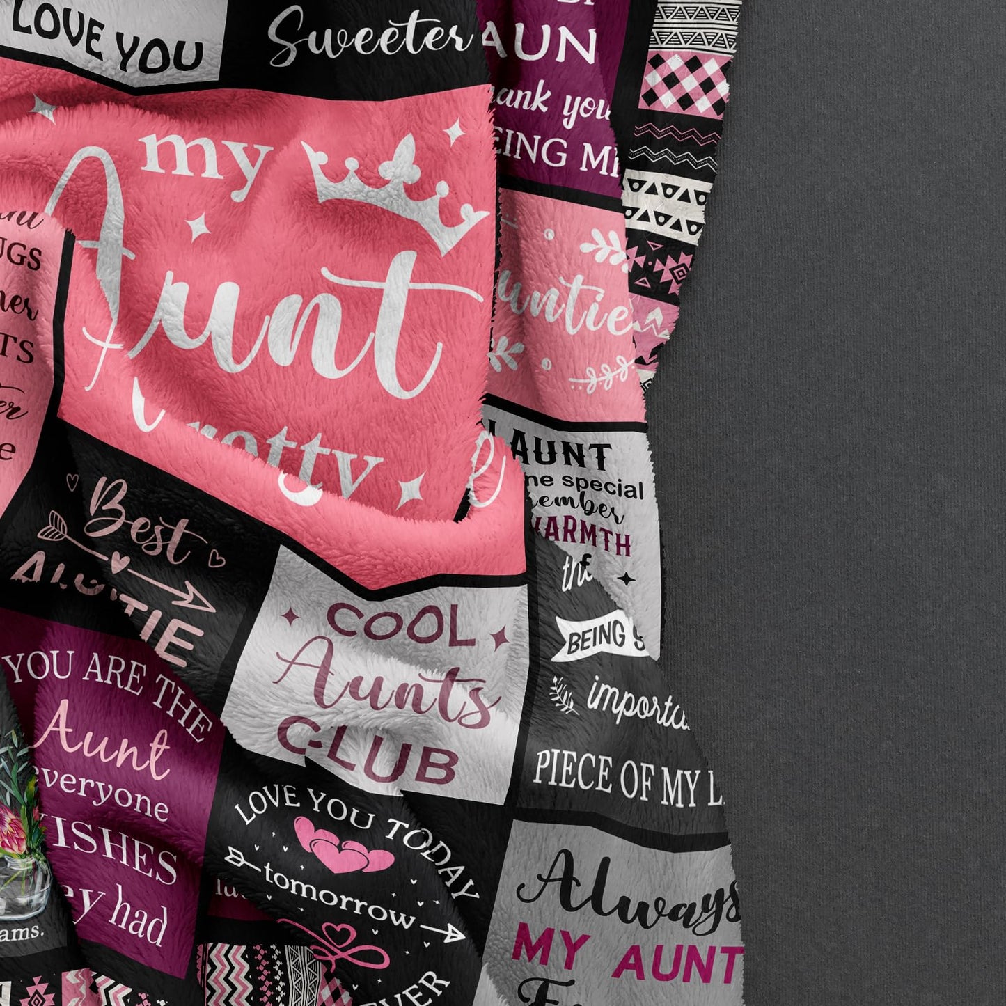 Ruvinzo Aunt Gifts, Auntie Gift Ideas, Best Aunt Ever Christmas Birthday Gifts, Gift for Aunts from Niece Nephew, Best Auntie Birthday Presents, Aunts Valentines Mothers Day Christmas Blanket 60"x50"