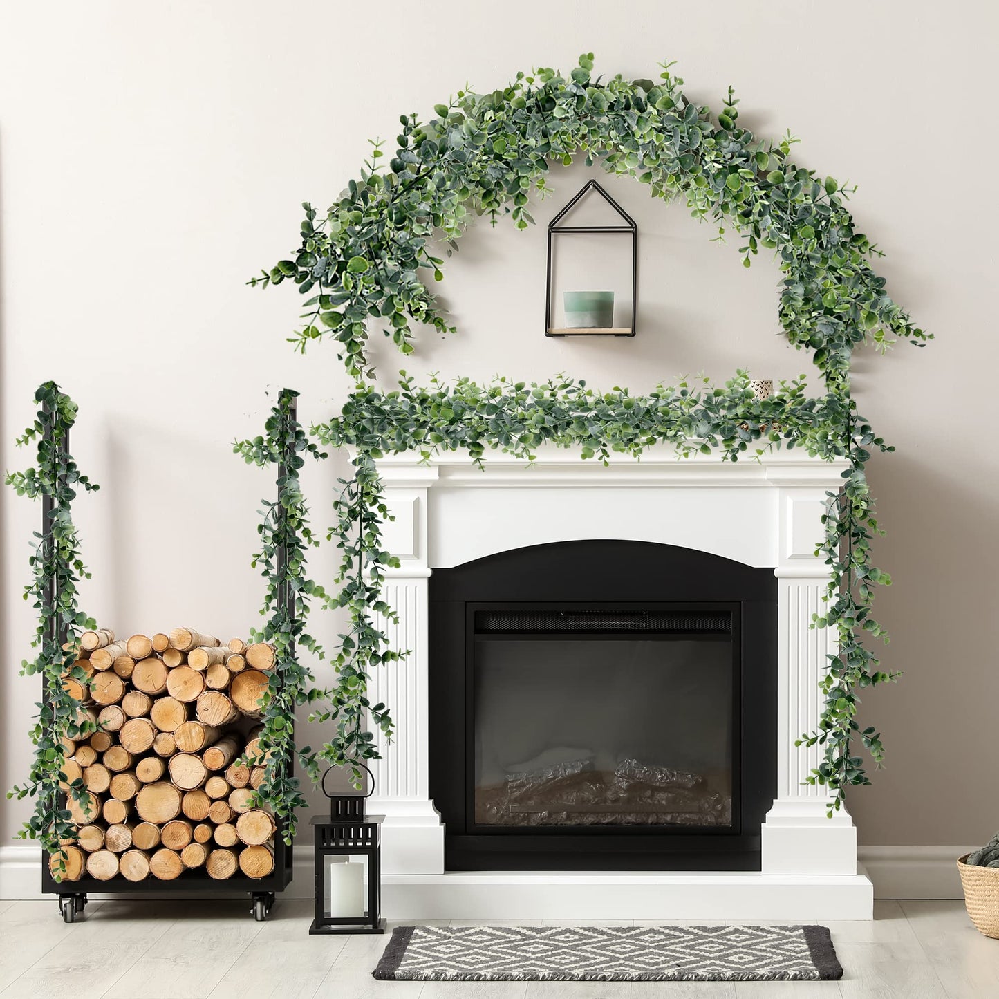 Sggvecsy Artificial Eucalyptus Garland 8 Pack Fake Eucalyptus Greenery Garland Faux Hanging Plants Artificial Vines, 5.6 Feet/Strand for Wedding Backdrop Arch Wall Table Party Outdoor Festival Decor