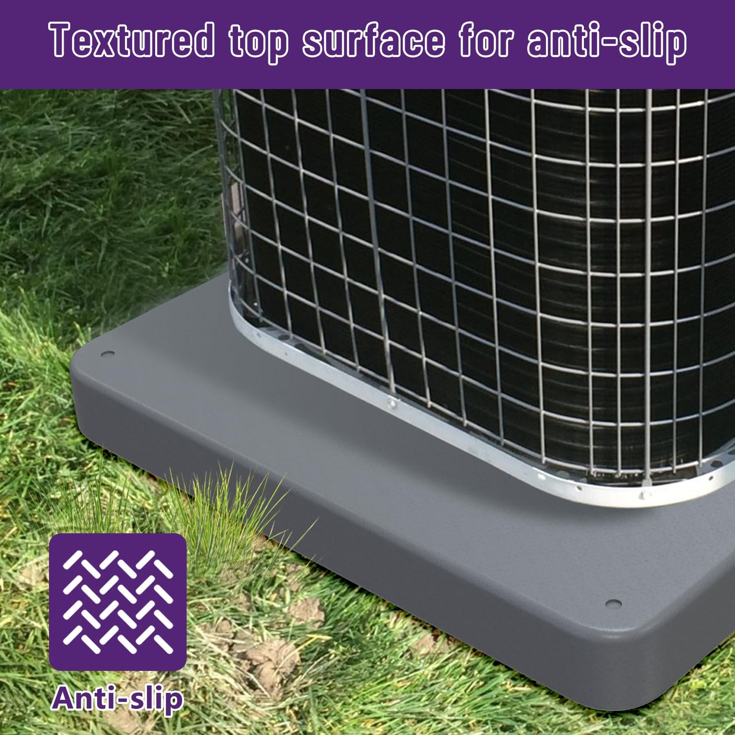 Mxclimate Equipment Pad for HVAC Systems,Ductless Mini Split Air Conditioner,24"x24"x2" Plastic Condenser Unit Pad