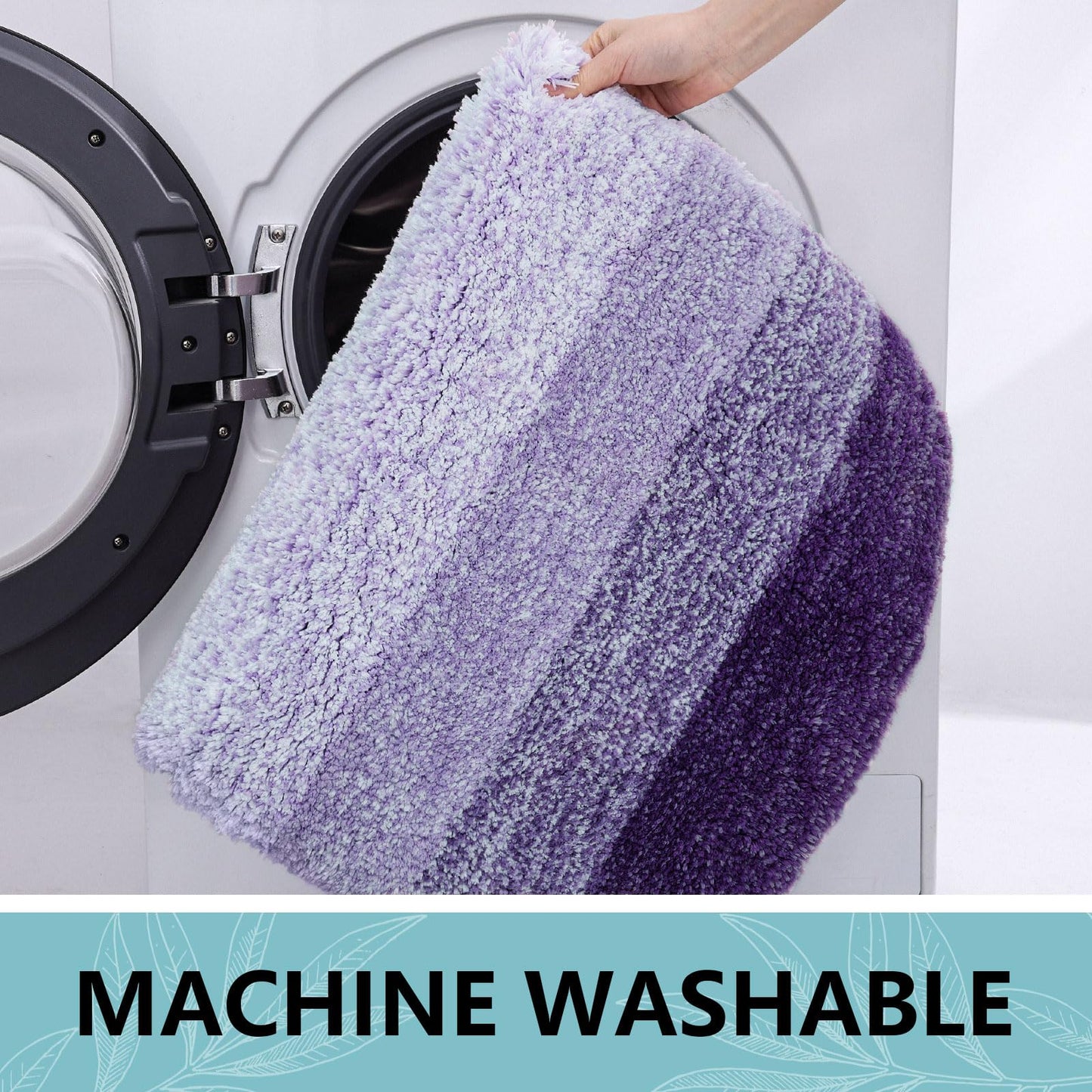 Arotive Microfiber Bathroom Rugs Sets 4 Piece, Extra Soft Absorbent Bath Mats, Machine Wash Dry U-Shaped Contour Rug and Toilet Lid Cover for Bath Tub, Toilet and Shower, Dark Purple
