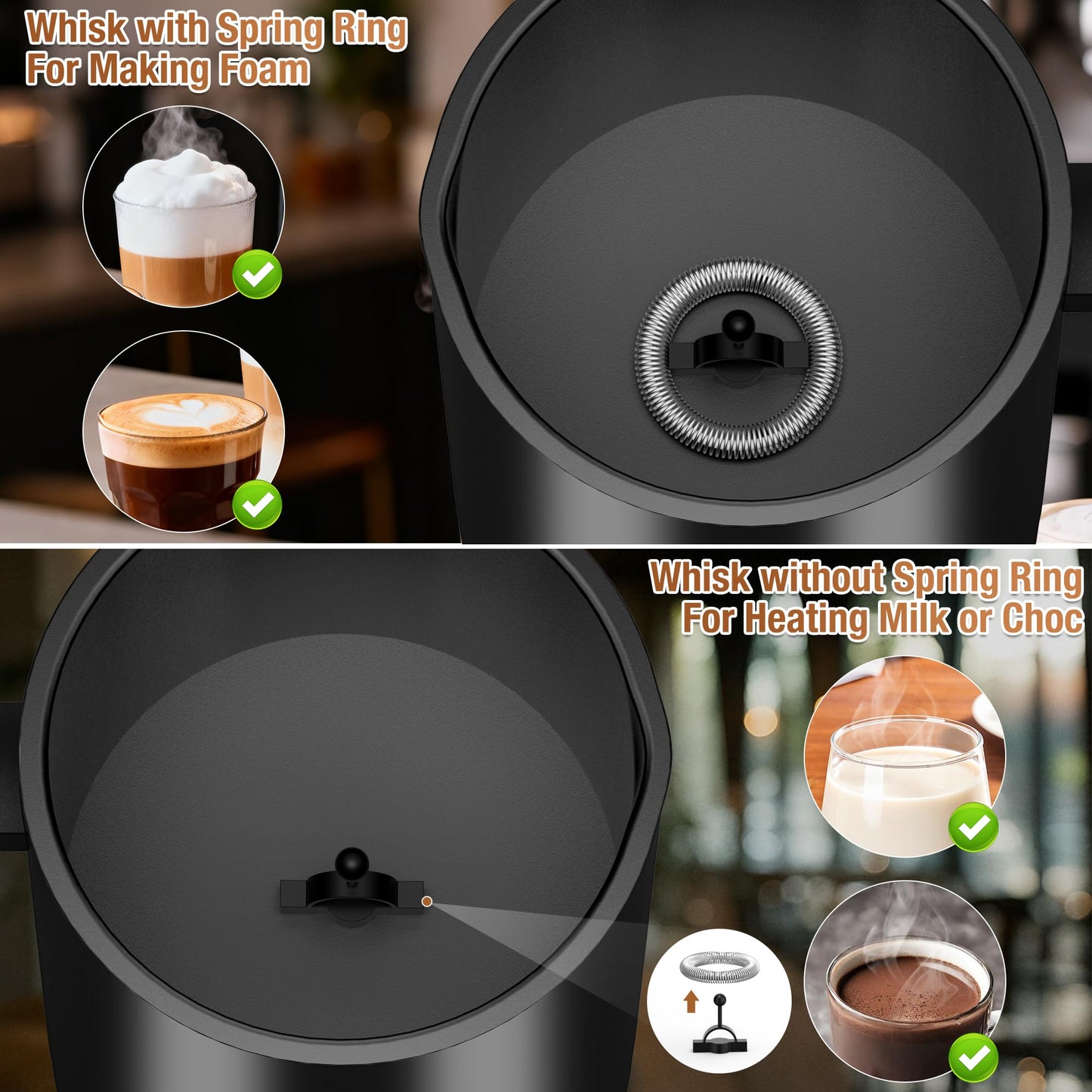 Kourice 4-in-1 Electric Milk Frother & Steamer – Automatic Frother Machine, Barista-Style Hot & Cold Foam for Lattes, Cappuccinos, Iced Coffee, Quiet, One-Touch, Easy to Clean