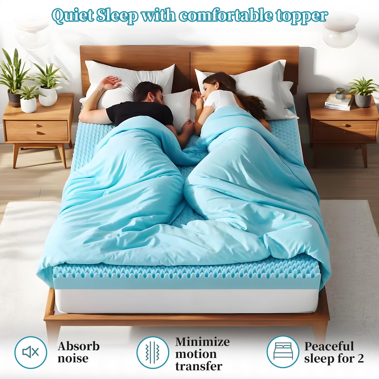Zyerch 2 Inch Mattress Topper, Twin Size Memory Foam Mattress Topper with Cooling Gel Egg Crate Mattresses Top, Plush Feel, Breathable, Pressure Relief for Bedroom,Twin