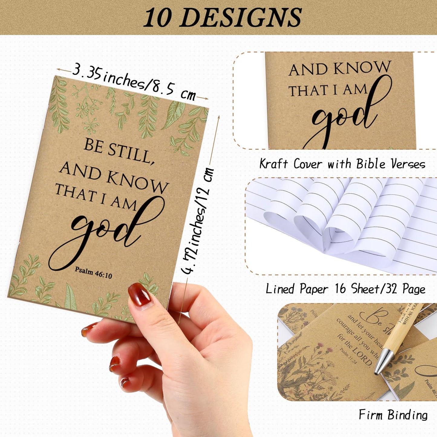 Ctosree 200 Pcs Bible Verse Prayer Journal Notebook for Women Christian Notepads Gifts Mini Inspirational Religious Note Pads for Mother's Day Church Teacher Sunday School 3.15 x 5 Inch (Brown)