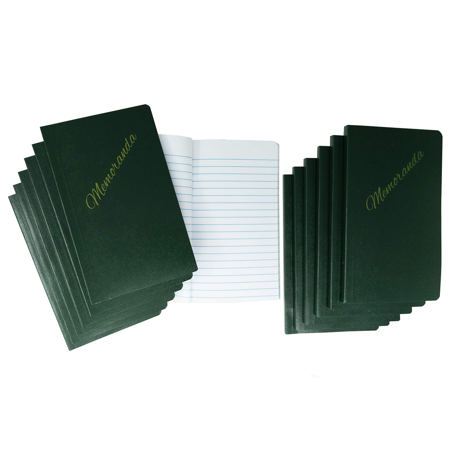Tacticai 12-Pack Green Military Memorandum Book, 3.25” x 5.5” - 144 Pages, for Note and Memo Keeping, Side Bound, Pocket-Sized Paper Pad, NSN 7530-00-222-0078