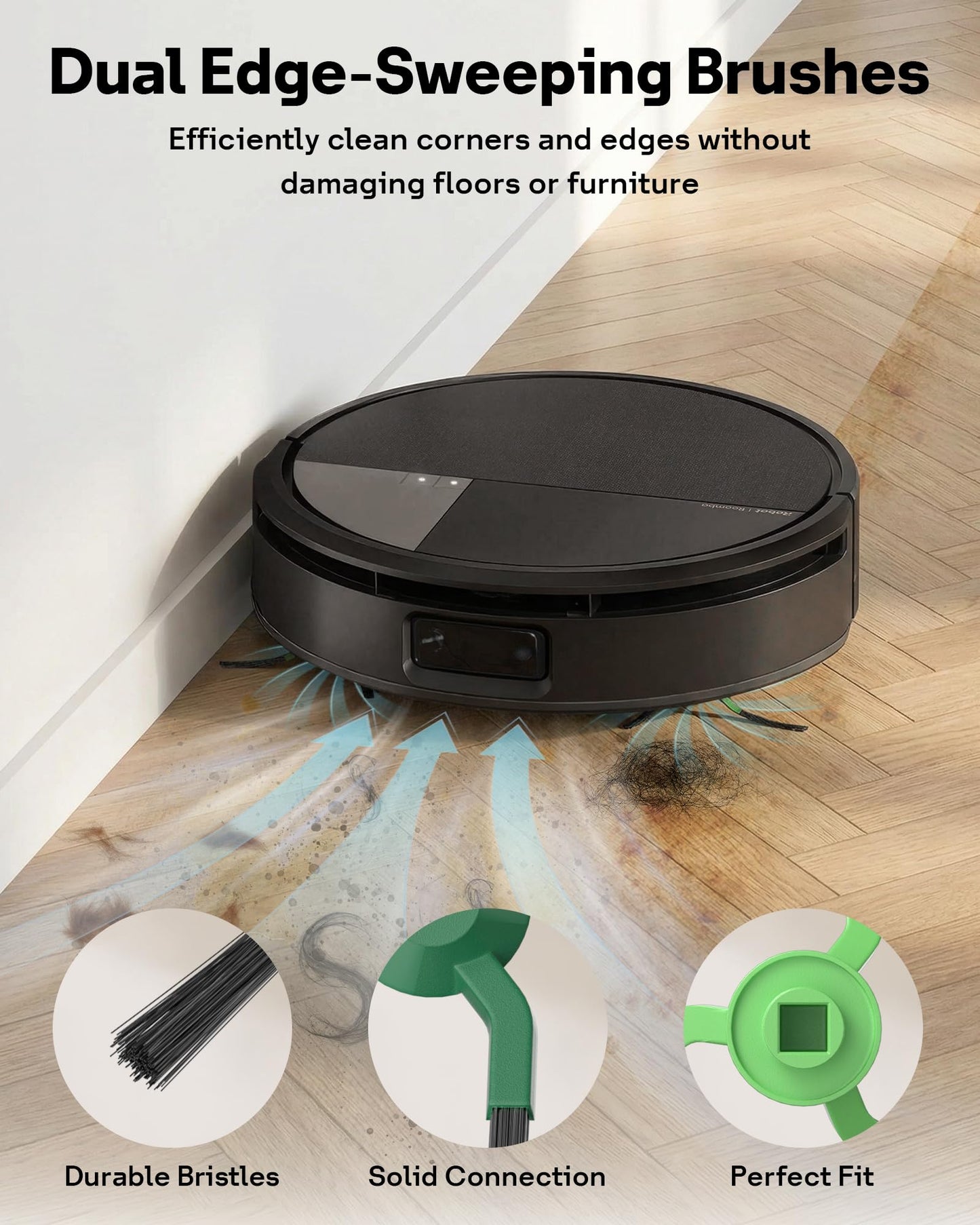 Leemone 24 Pack Replacement Parts for iRobot Roomba Max 705 Combo Robot, Max 705 Combo Accessories with 1 Roller Mop, 4 Main Roller Brushes, 6 Dust Bag, 6 HEPA Filter, 6 Side Brushes, 1 Cleaning Brush