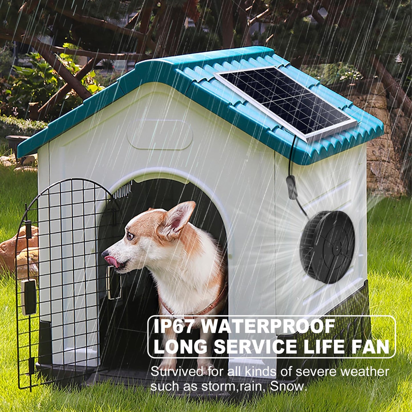Solar Exhaust Fan with 20W Solar Panel, 12V DC Powered Ventilation Fan, 3.6W, 430 CFM Airflow, 2500 RPM, for Shed, Chicken Coop, Attic, Roof Vent