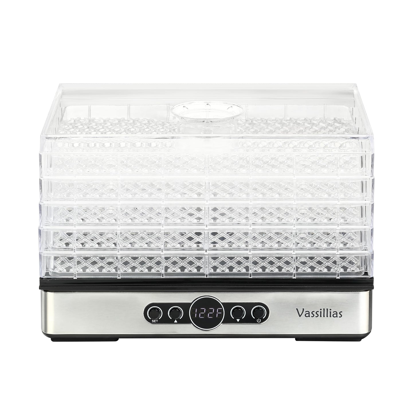 Food Dehydrator Dryer - Dehydrator for Healthy Food, Meat, Jerky, Fruit, Vegetable, Mushroom and Herb, 400W, 158°F, Mini Dryer with 5 BPA-Free Drying Racks and Slide Out Tray, White, Model 904