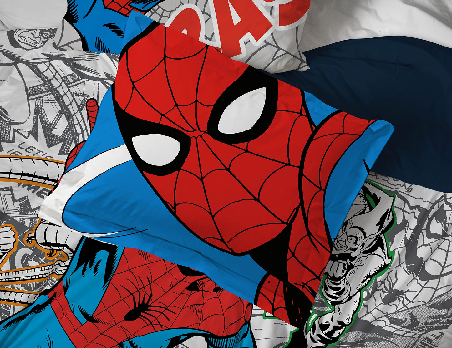 Jay Franco Spiderman Spidey VS 5 Piece Twin Size Bed Set - Includes Comforter & Sheet Set Bedding - Super Soft Fade Resistant Microfiber (Official Marvel Product)