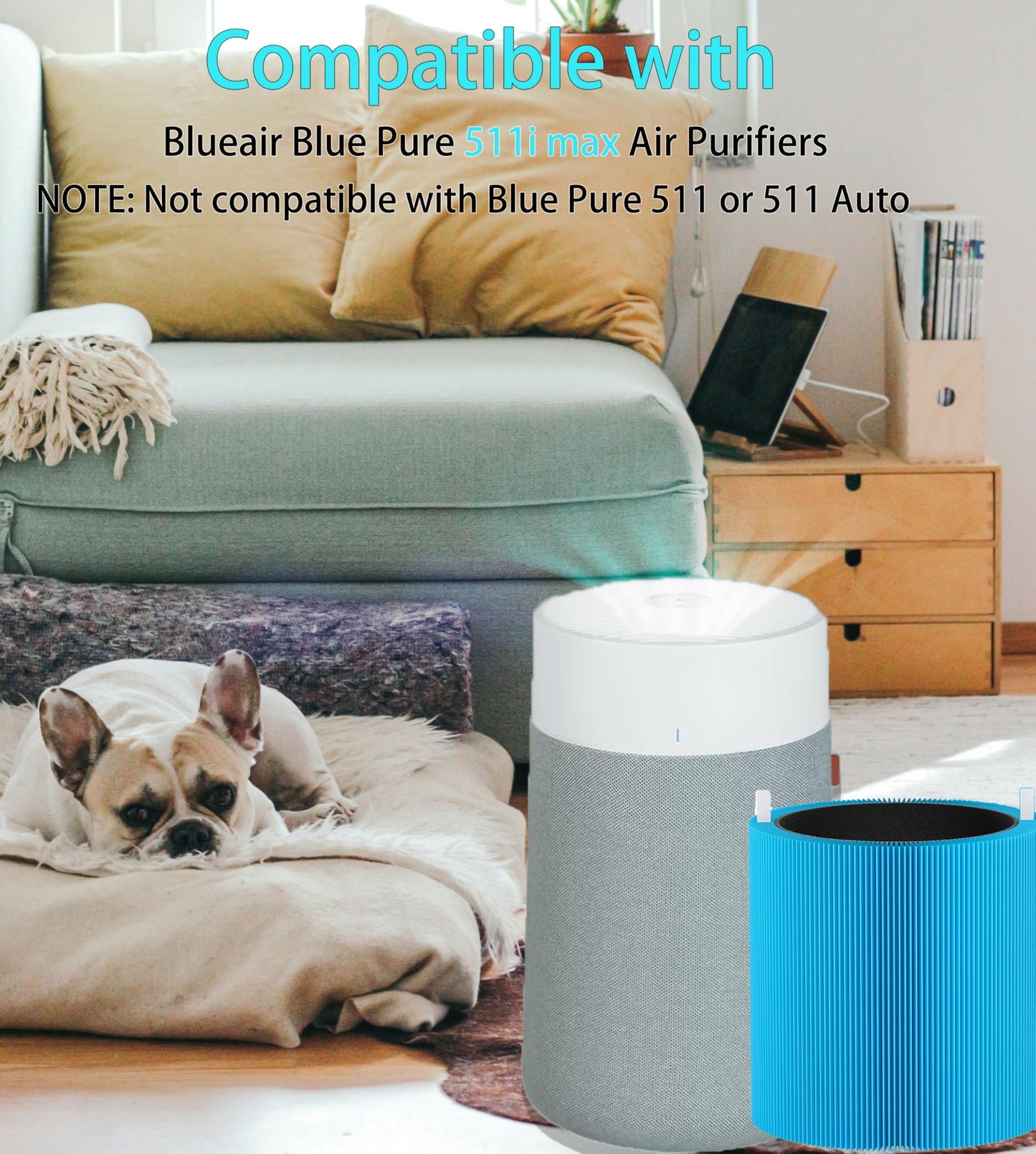 Selfgurher 511i Max AllergenBlock Replacement Filter Compatible with Blue Pure 511i Max Air Purifier, Premium Filter & Activated Carbon Filter-Blue Pure F5MAX AllergenBlock Filter,2 pack