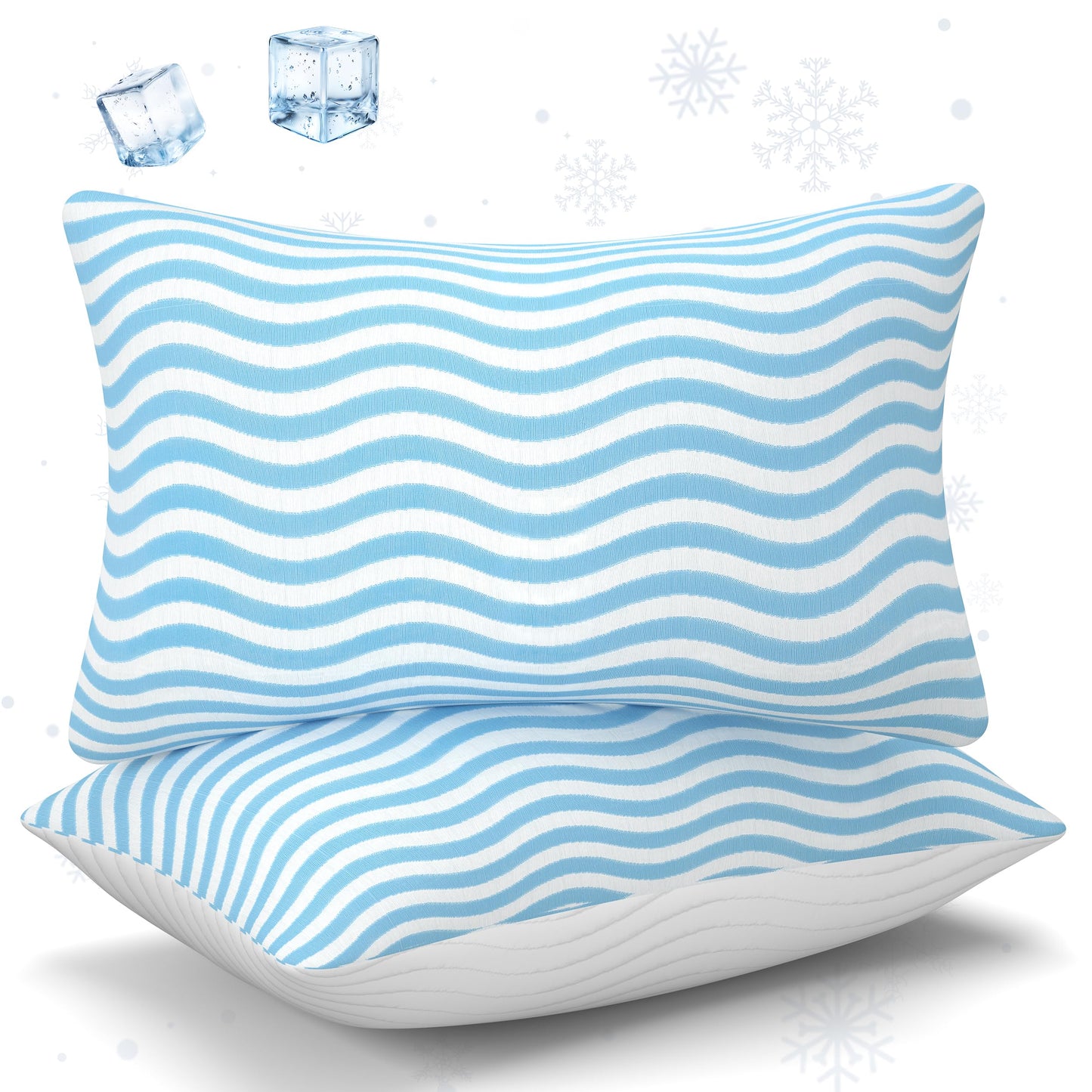 SLEEPDIARY Pillows Queen Size Set of 2 – Adjustable Shredded Memory Foam Cooling Bed Pillows, Custom Loft for Side, Back, and Stomach Sleepers, Shape-Retaining Support & Washable Cover