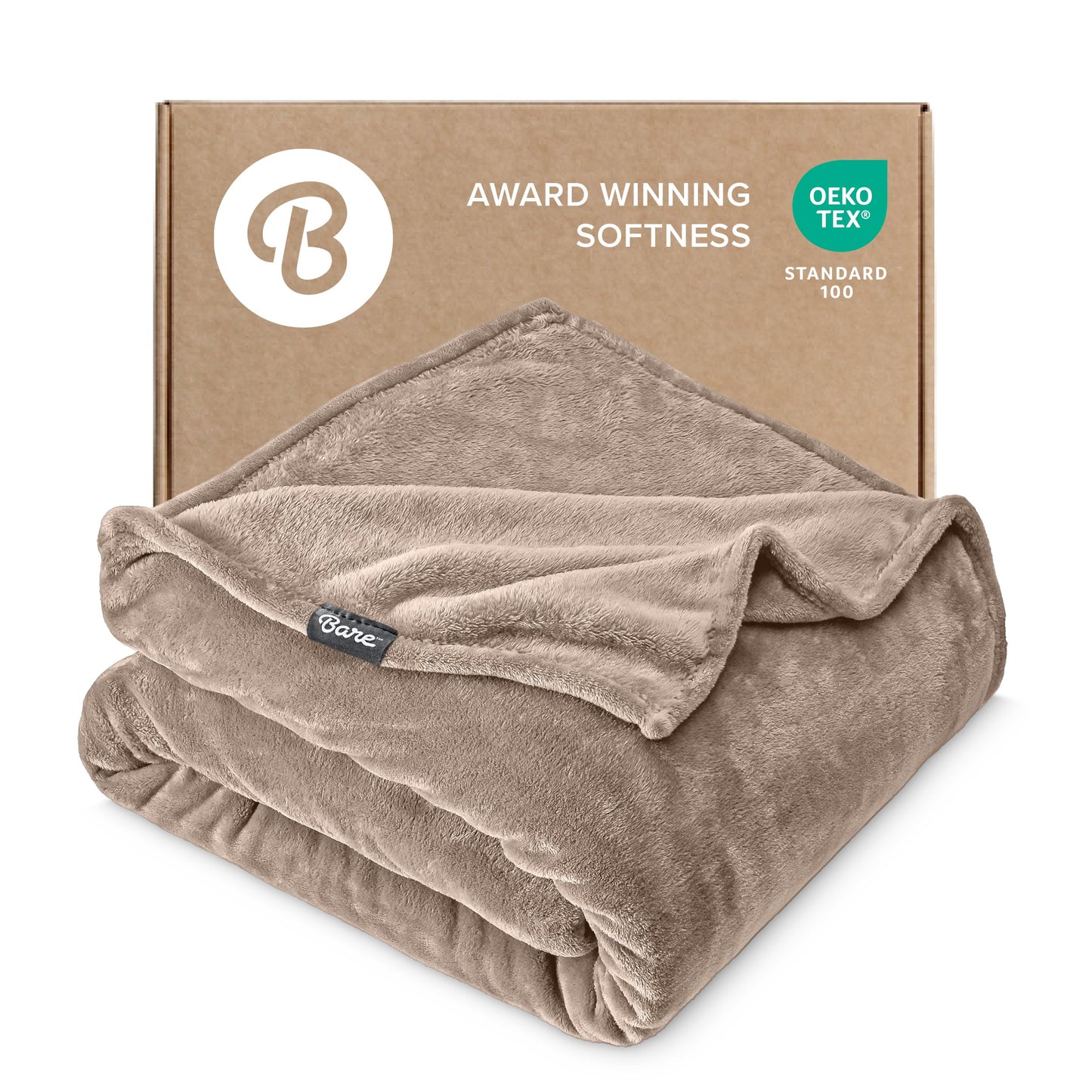 Bare Home Fleece Blanket - King Size - Ultra-Soft Lightweight for Bed, Sofa, and Couch - Luxury Microplush - Cozy Warm Blanket (King, Taupe)