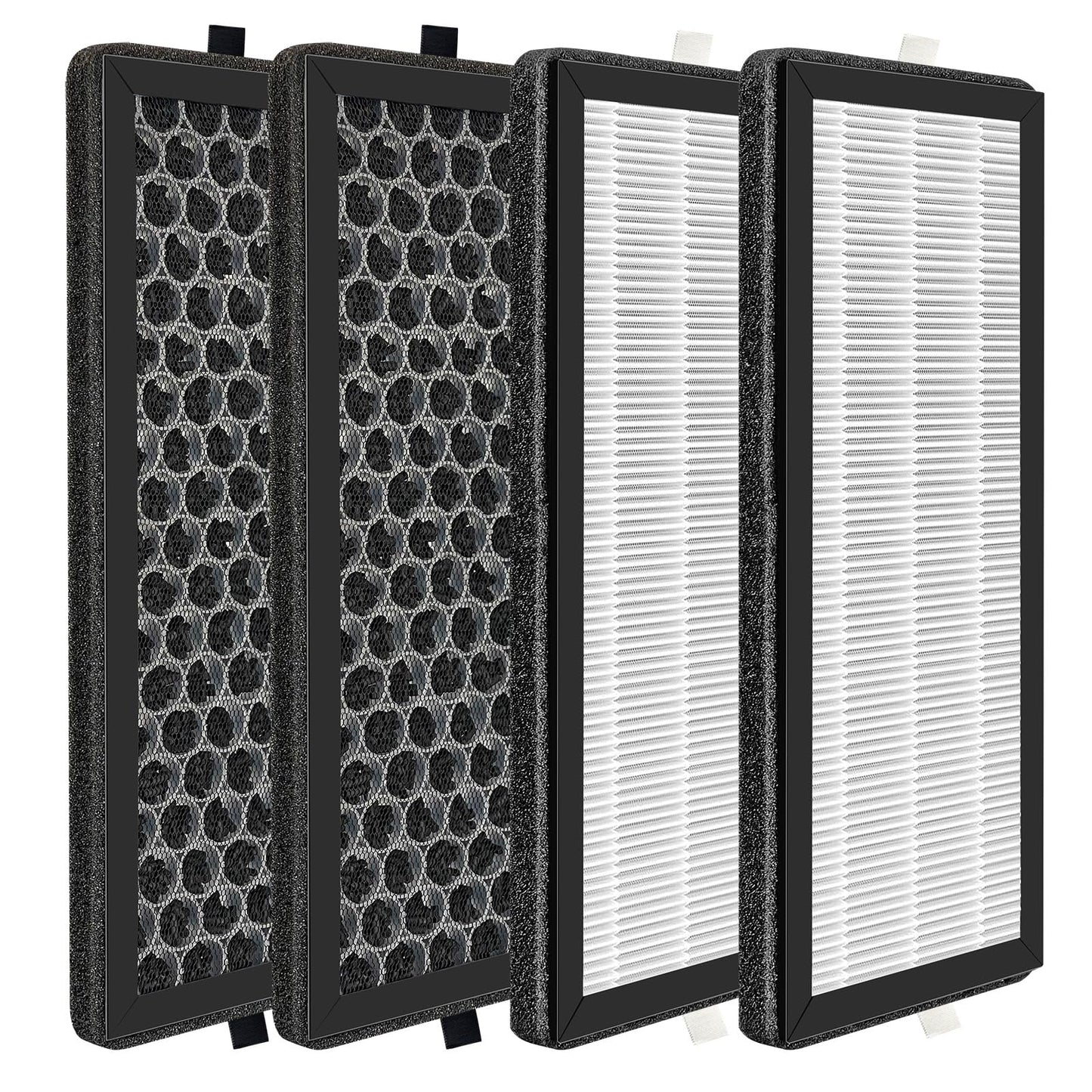 Can-Meageren AP-2202-UL Replacement H13 True HEPA Filter Compatible With Sejoy AP-2202 Air Purifier, Activated Carbon Filters（2 HEPA Filters + 2 Active Carbon）