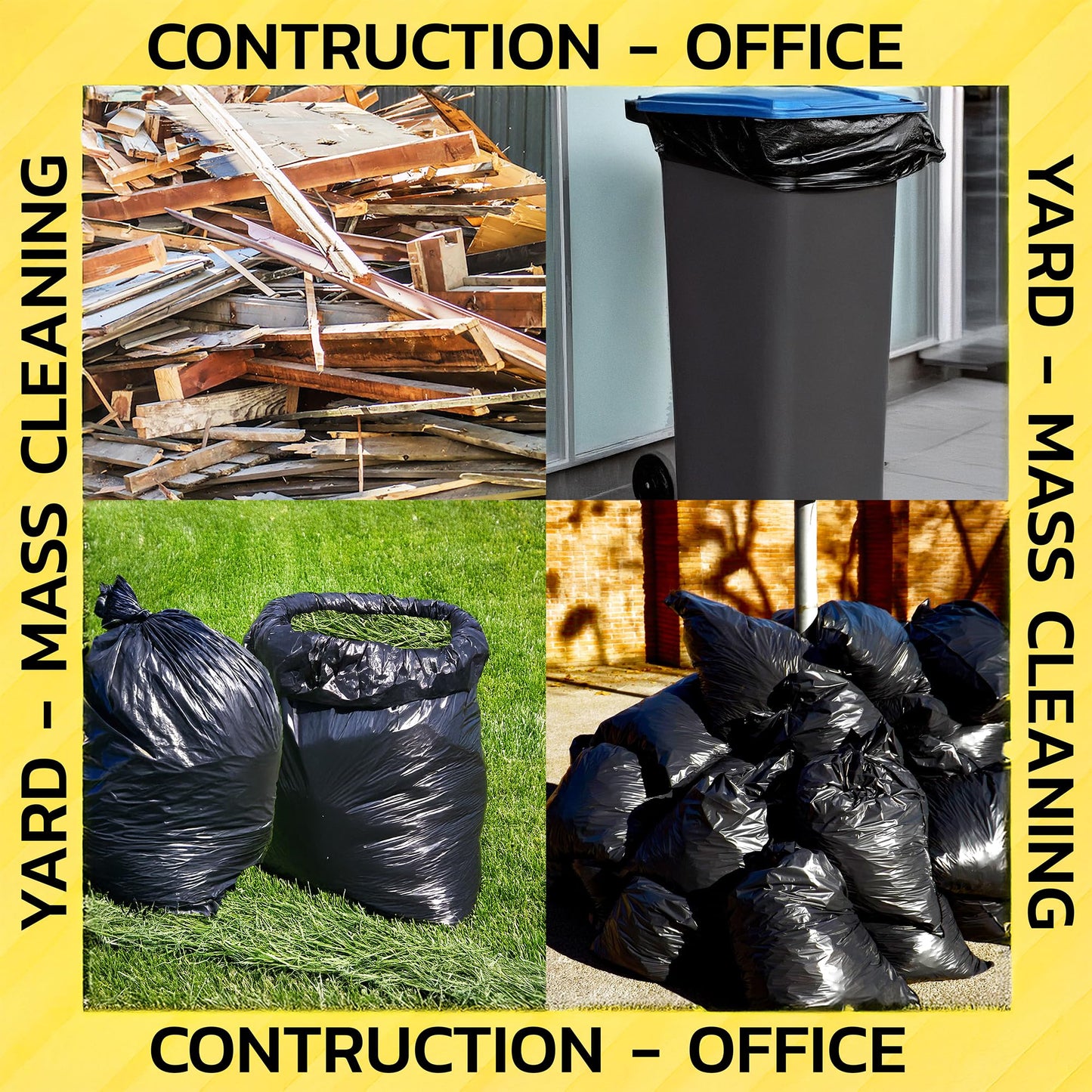 80 Count | Contractor Garbage Bags | 55 Gallon Contractor Bags Heavy Duty | 2 Mil | Heavy Duty Contractor Bags | Contractor Trash Bags | Heavy Duty Trash Bags
